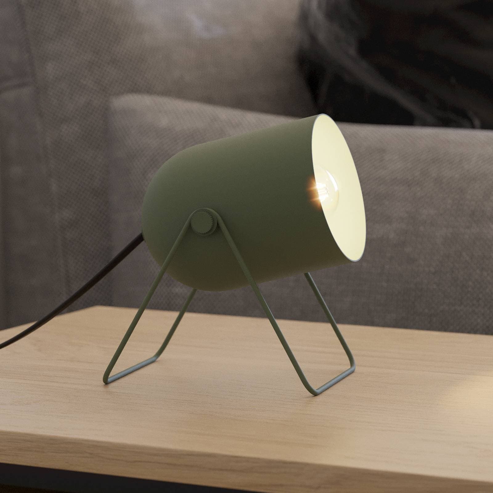 Stolová lampa Tilston, tmavozelená, výška 15 cm, oceľ, E14