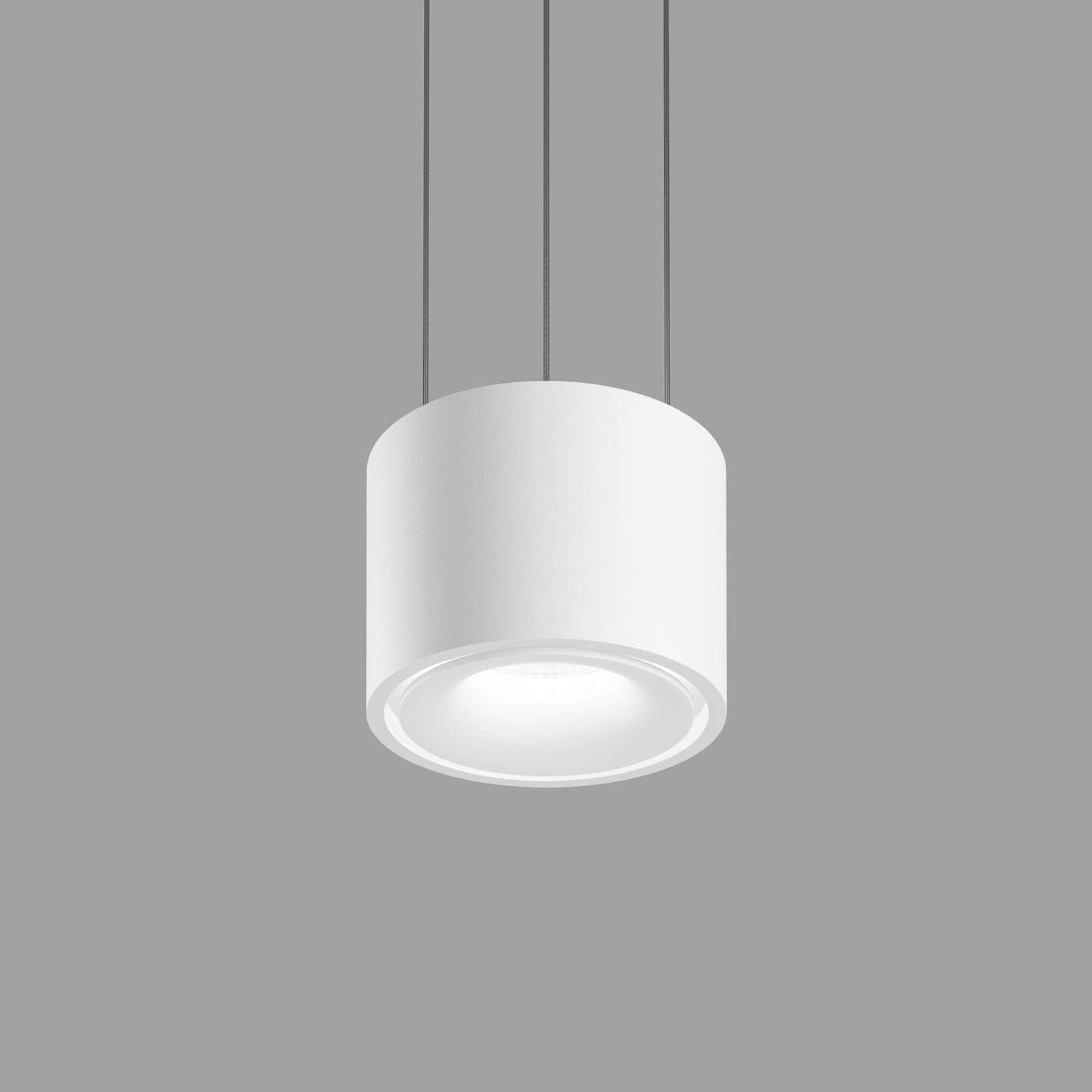 Egger LED závesné svietidlo Clippo biela/biela Ø10cm DALI DTW hore/dole