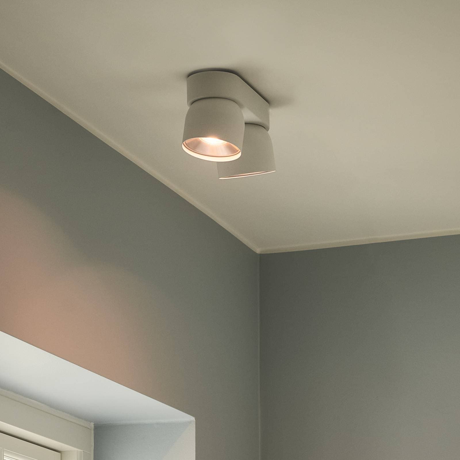 Downlight Pitcher, biela/strieborná, 2-pl., kov, GU10