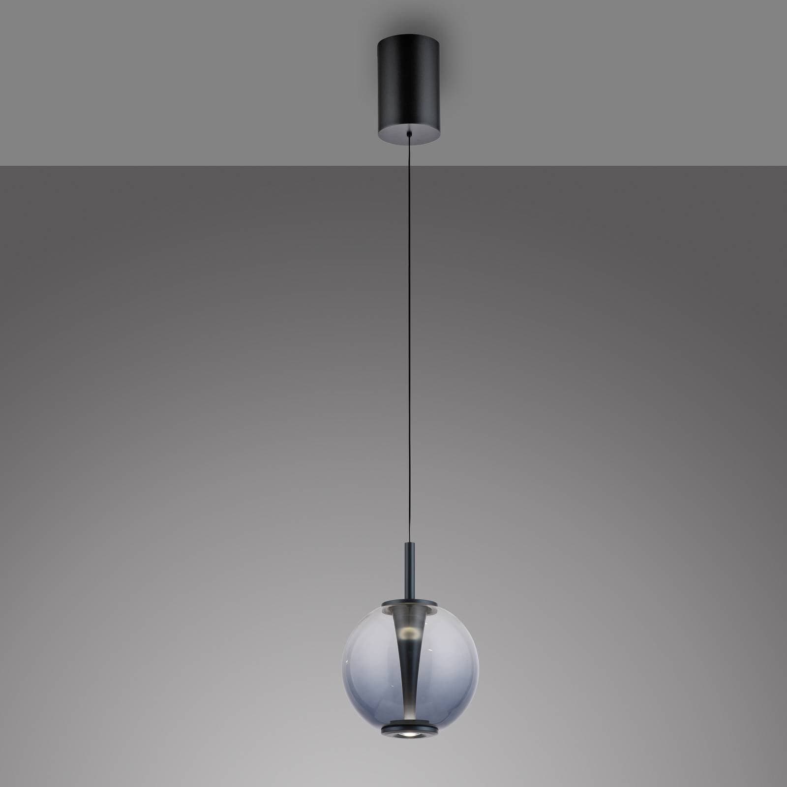 LED závesné svietidlo PURE Infinity, sivá/dymovo sivá, Ø 18 cm, CCT