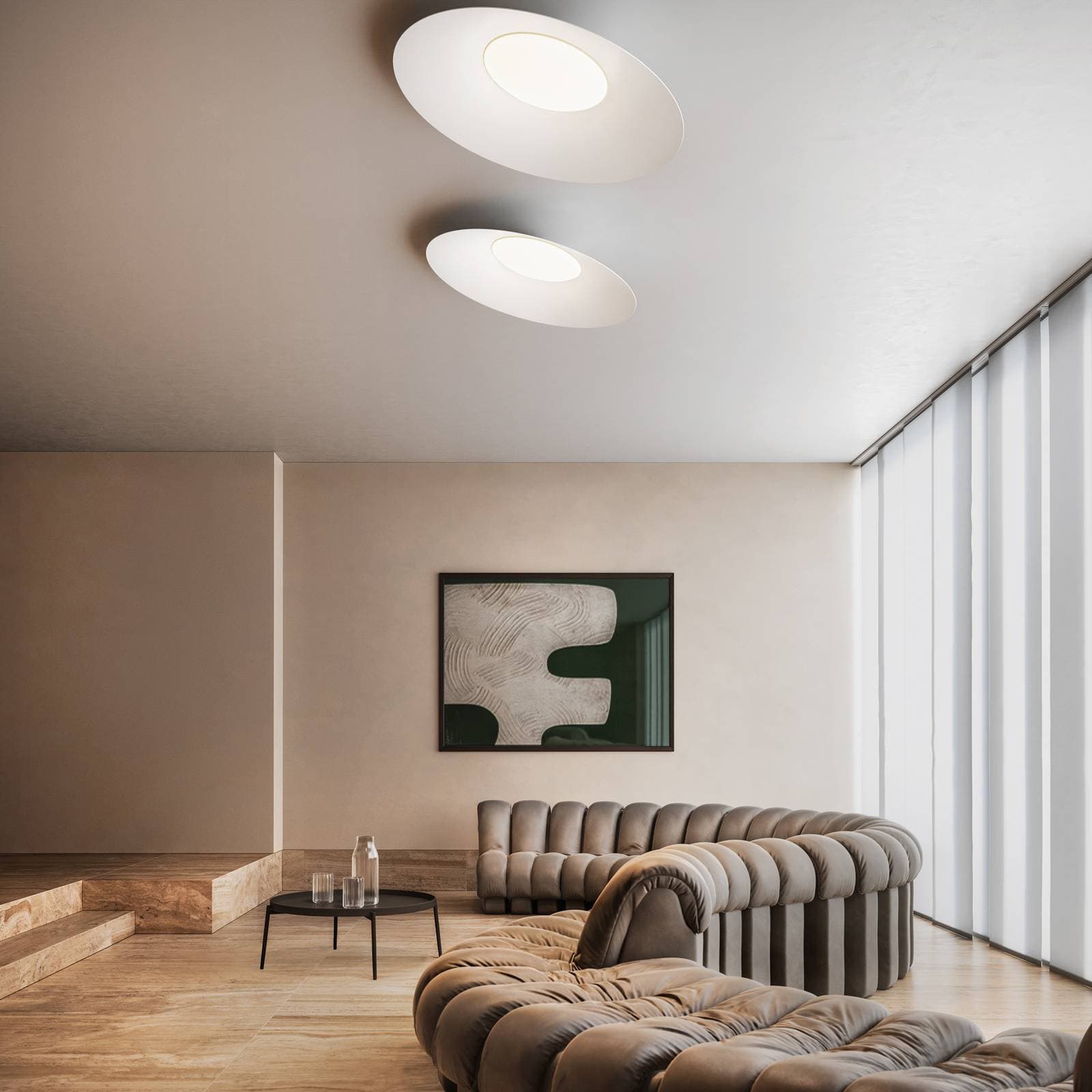 kdln stropné LED svetlo Kate, 2 700 K, biele, Ø 90 cm, kov