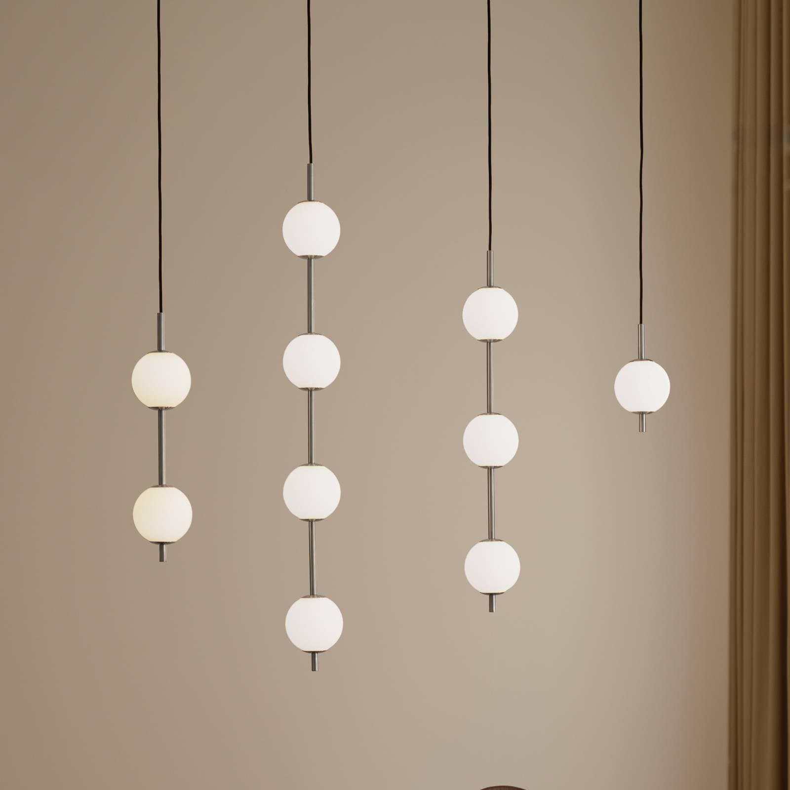 UMAGE LED závesné svietidlo Audrey, oceľová farba, 3-pl., Ø 12 cm