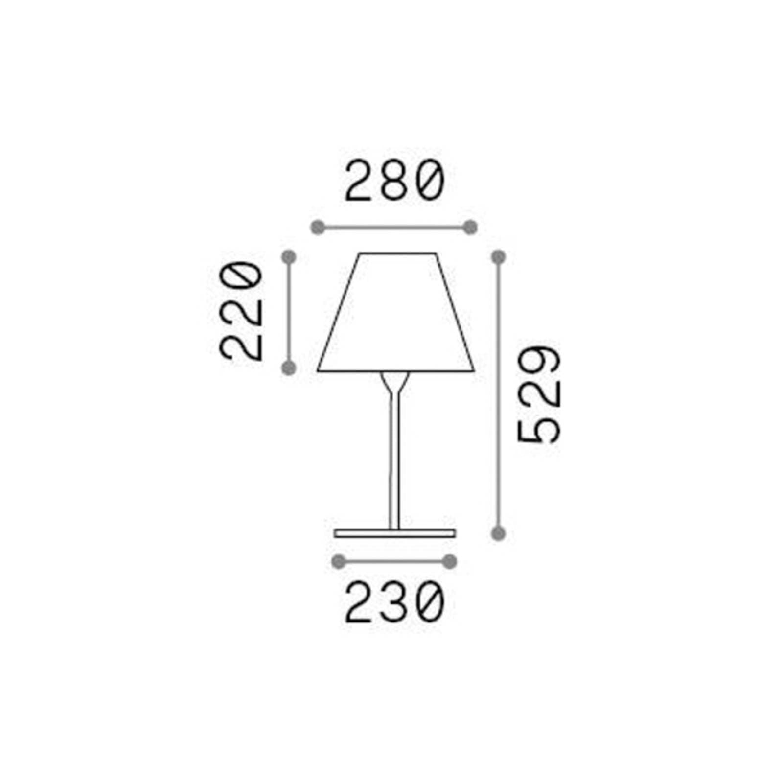 Vonkajšia stolová lampa Ideal Lux Arcadia, antracitová, výška 53 cm
