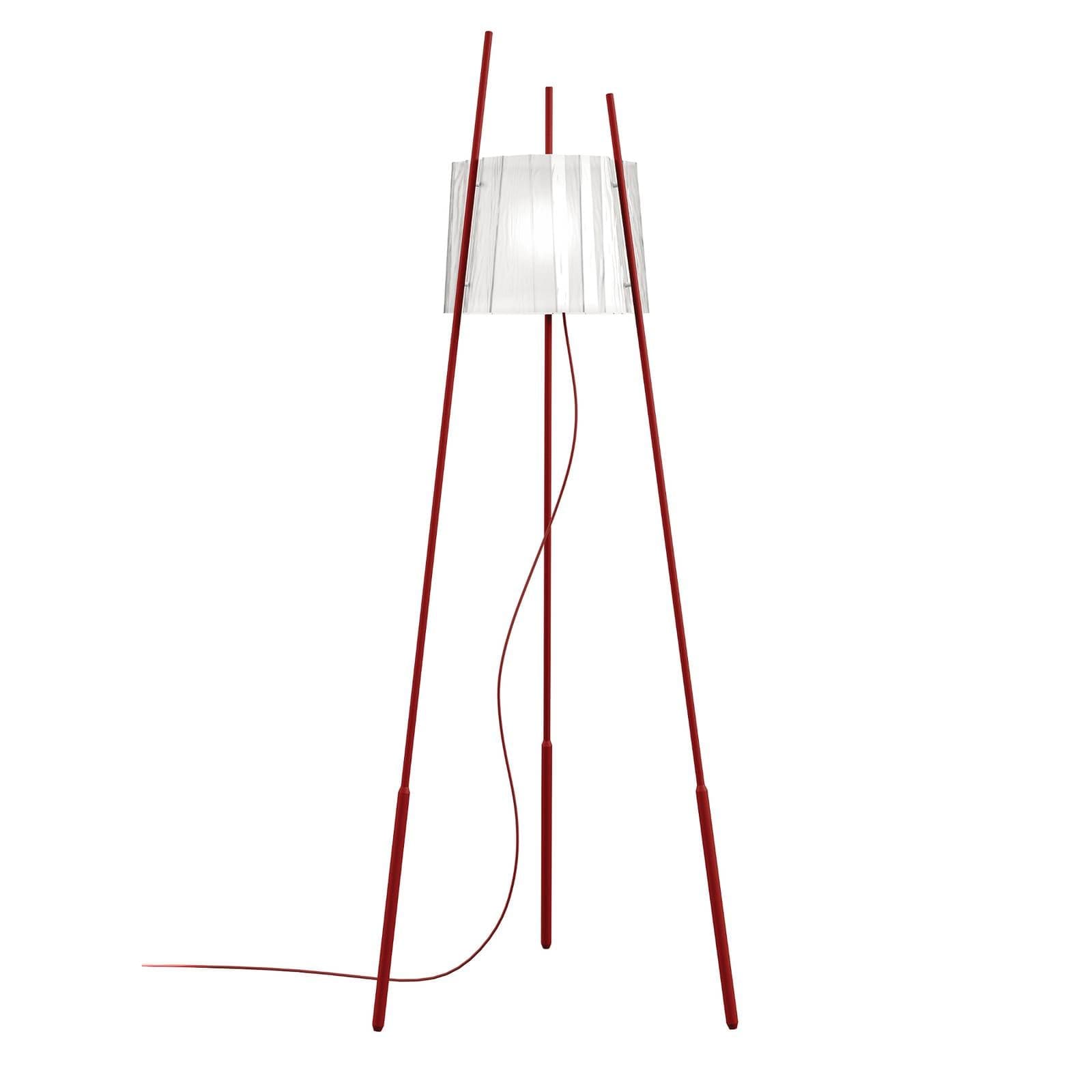 kdln Stojacia lampa Tyla, červená, výška 165 cm, stmievač