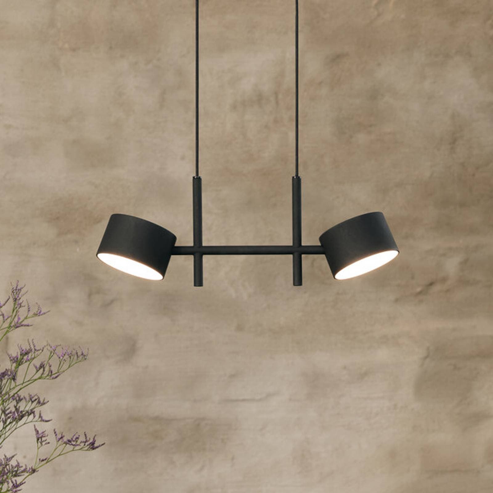 OSRAM LED závesné svietidlo Decor Kyoto, 2-pl., čierne, stmievateľné