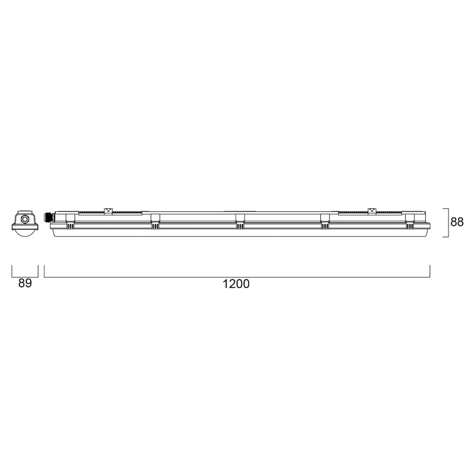 LED svietidlo s senzorom RESISTO, sivé, 120 cm, 34 W, 840 lm, IP66