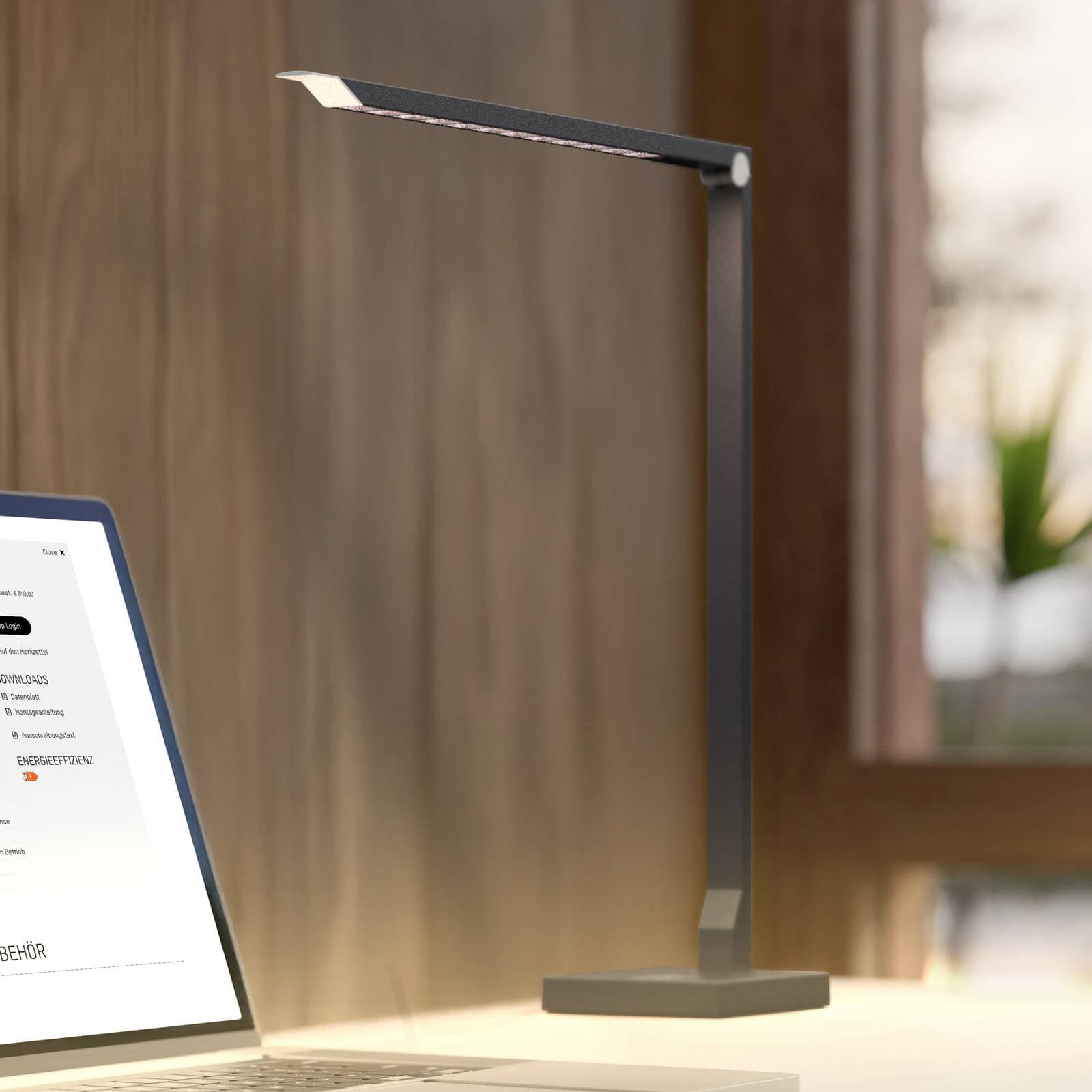 LED stolná lampa FLOYD PRO, čierna, 55 cm, CCT, stmievateľné