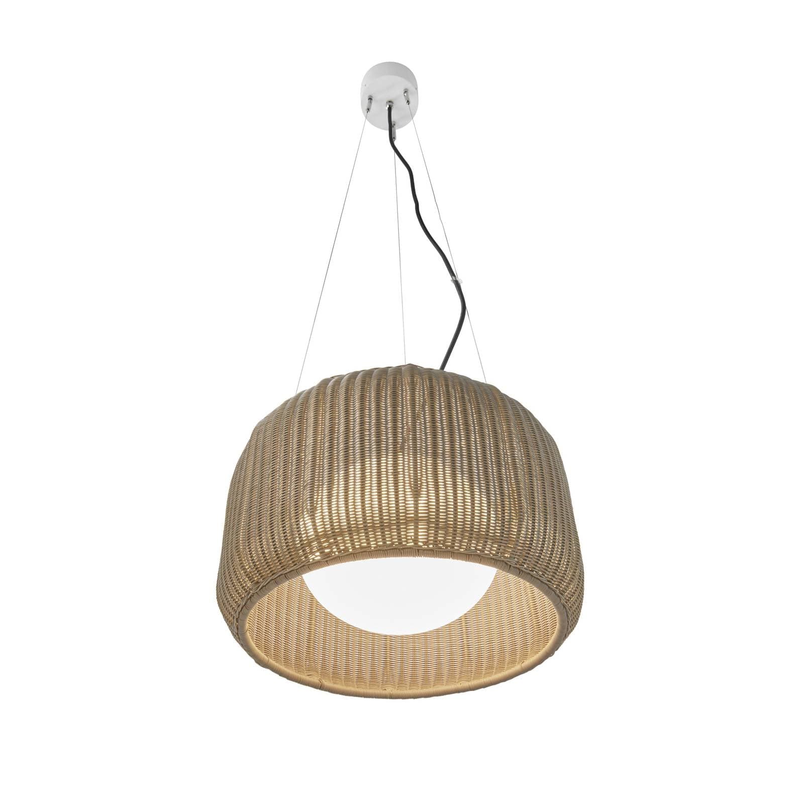 Bover LED vonkajšia závesná lampa Fora S, prírodná biela/béžová, Ø 50 cm