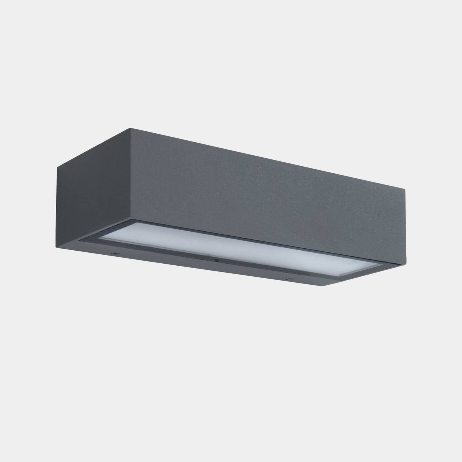 LEDS-C4 LED vonkajšie nástenné svietidlo Nemesis, sivé, šírka 19,5 cm