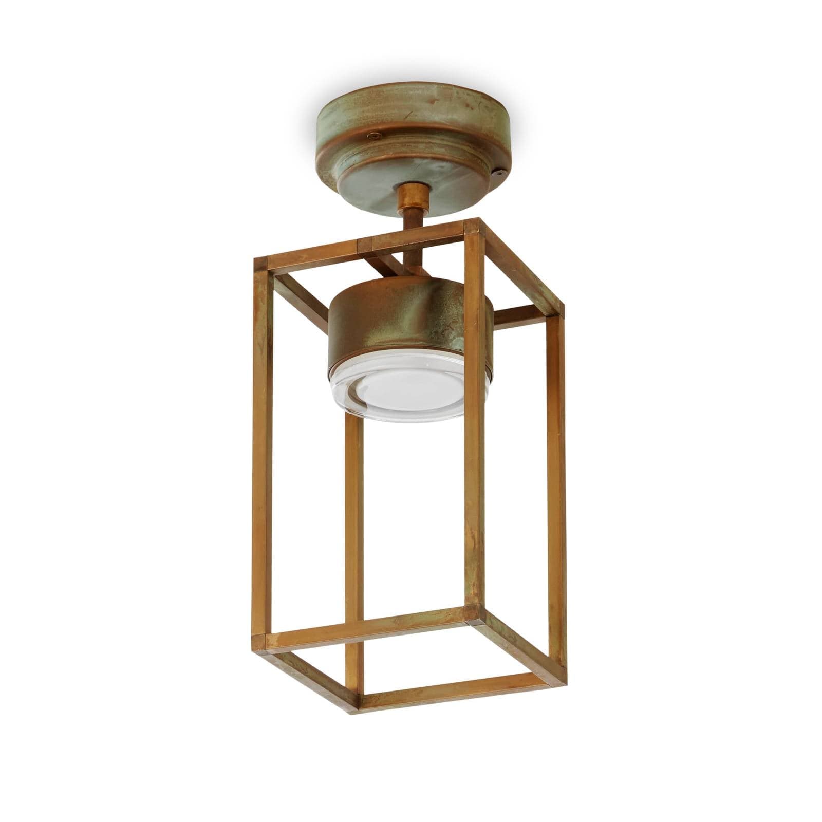 LED svietidlo Cubic 3373 starožitná mosadz/opálová