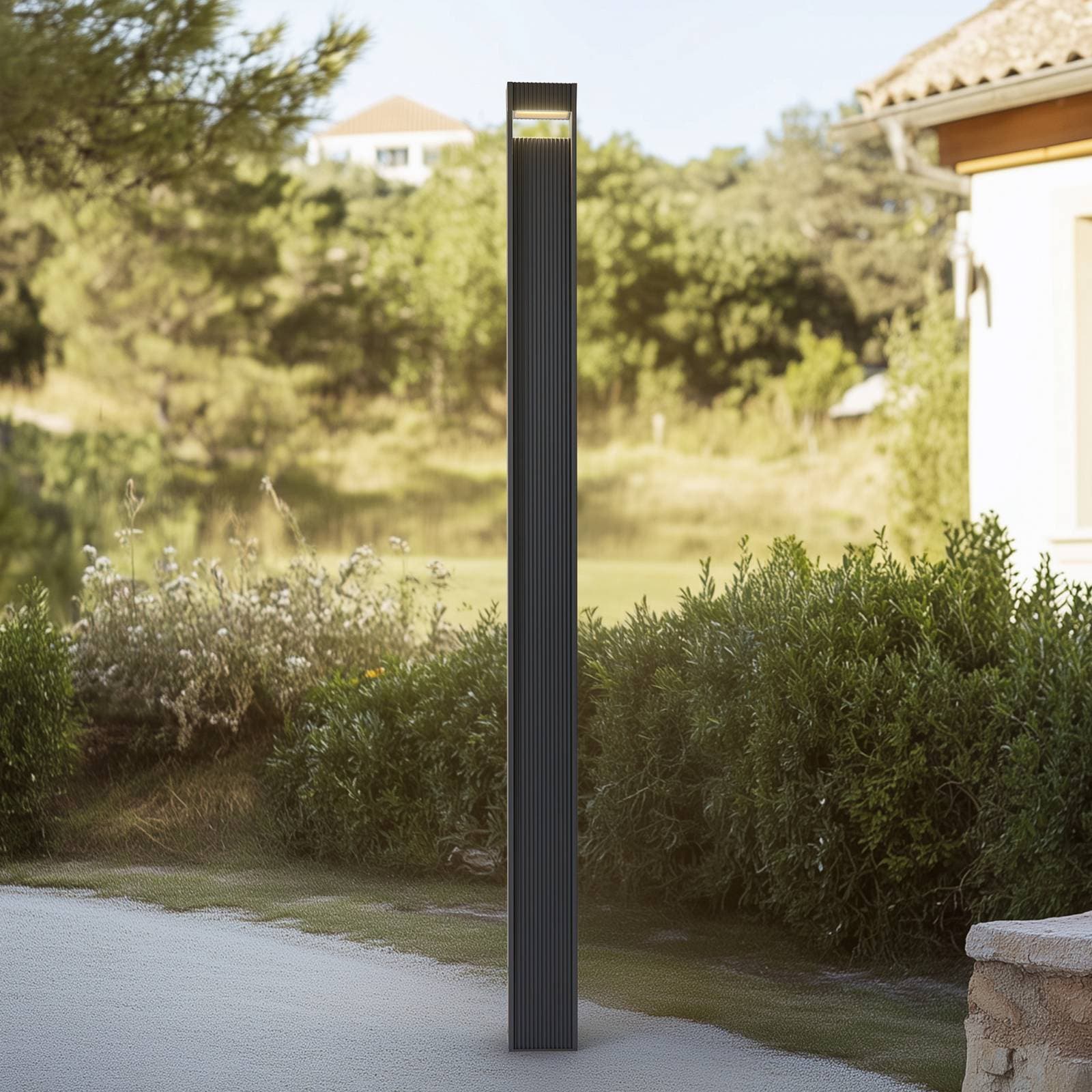 Lucande LED vonkajšie svetlo Tavion, 230 cm, antracit, IP65