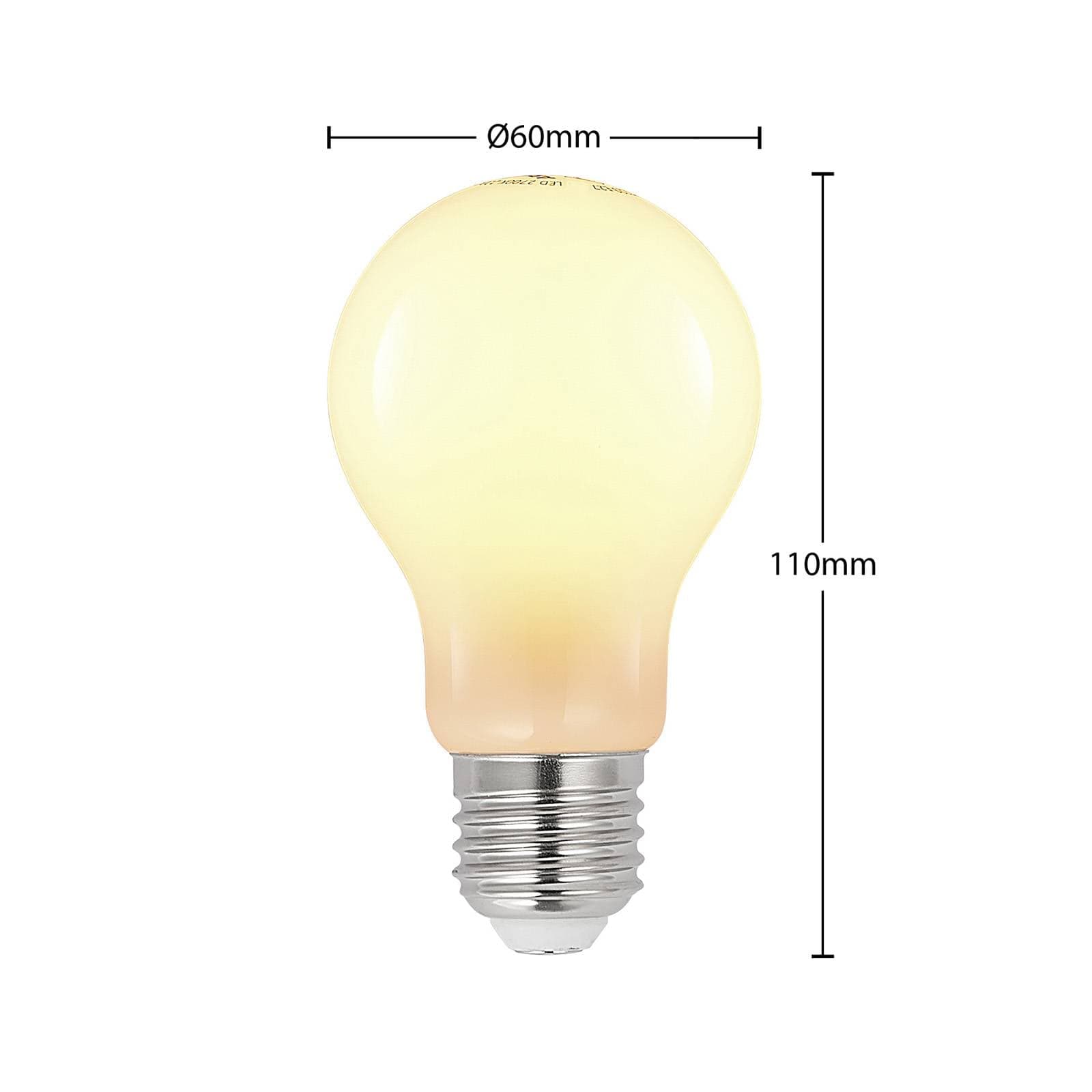 LED žiarovka Arcchio A60, E27, 8 W, 2 700 K, opálová, stmievateľná