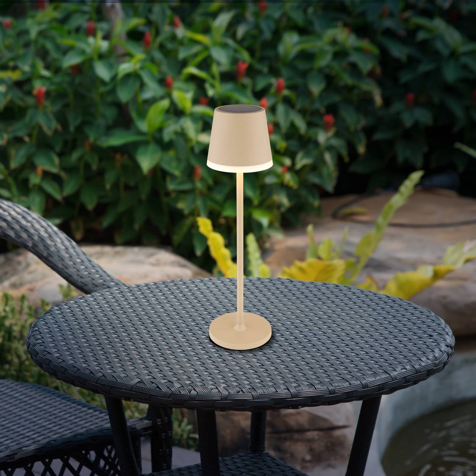 Solárna stolová lampa 36637S, IP44, piesková