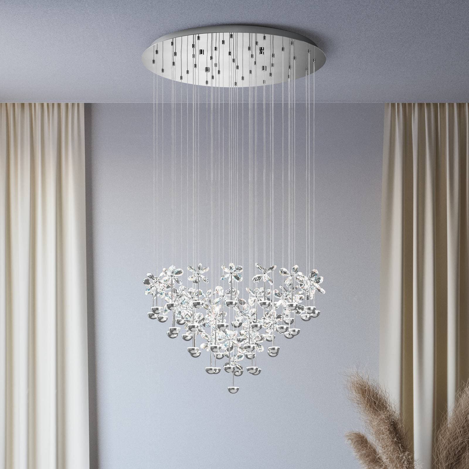 EGLO Stars of Light LED závesné svietidlo Pianopoli chróm 78x110 cm