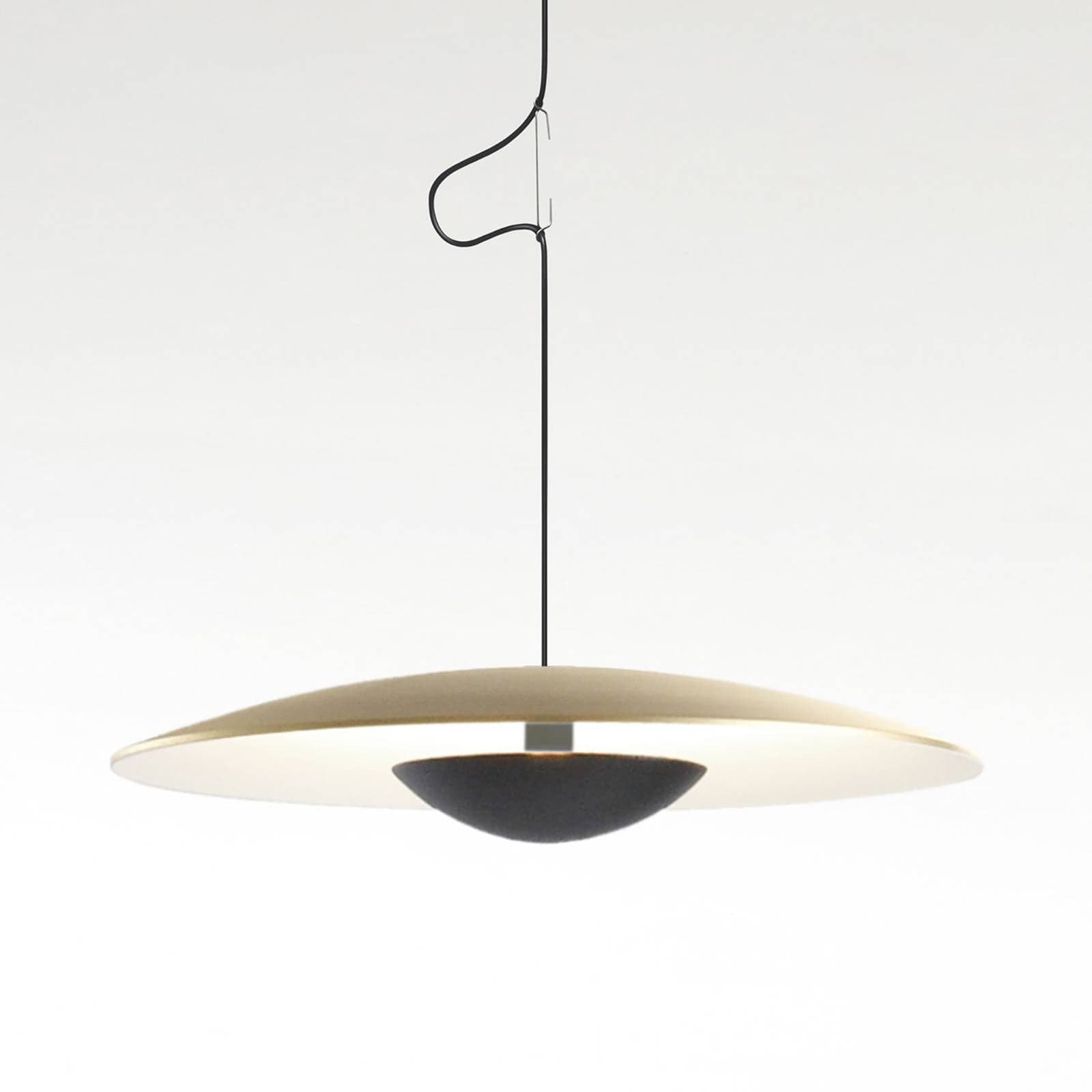 MARSET Ginger LED závesné svietidlo, Triac Ø42cm mosadz/biela