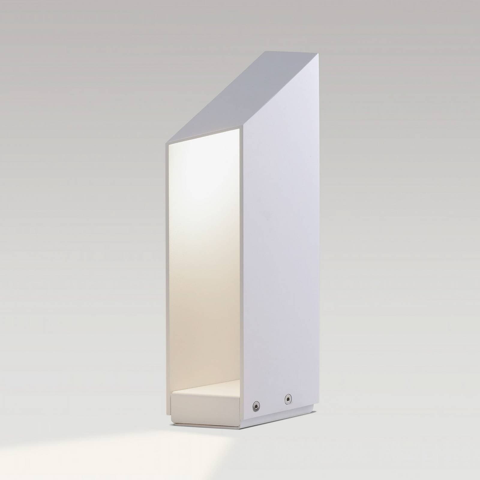 MARSET LED podstavcová lampa Domus, výška 37 cm, biela, hliník