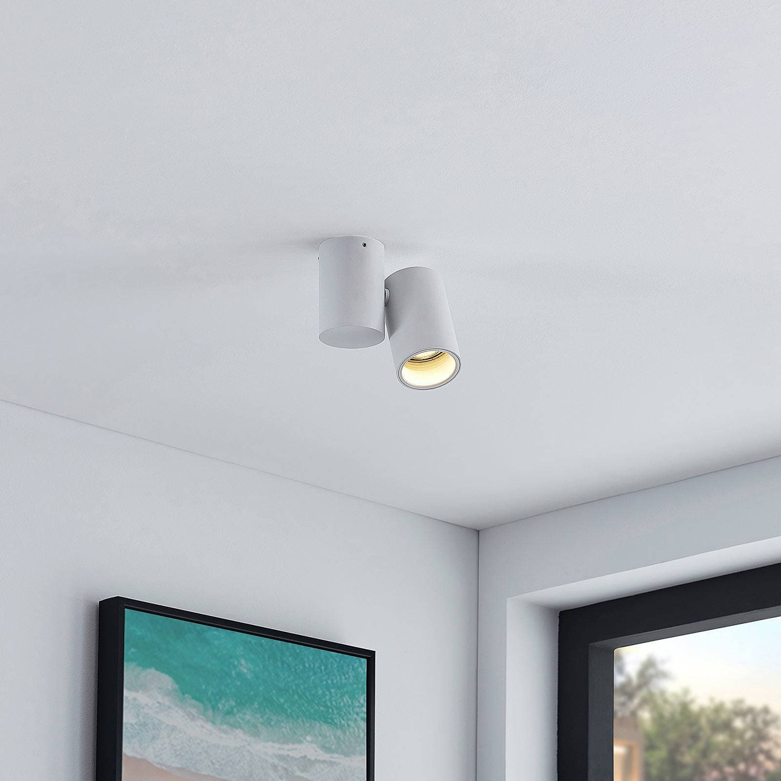 Stropné svietidlo Arcchio Gesina, 1-lampa, biela, hliník, 11,6 cm