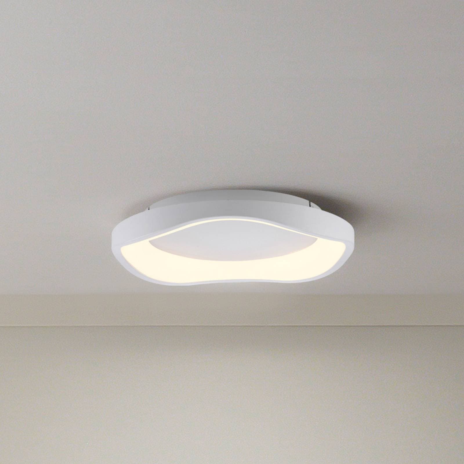 Stropné LED svetlo MONTA, biele, Ø 40 cm, kov, Switchdim