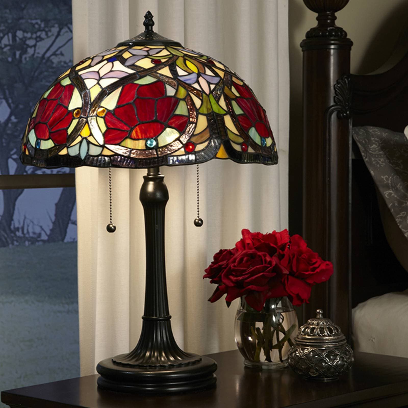 Stolová lampa Larissa v štýle Tiffany