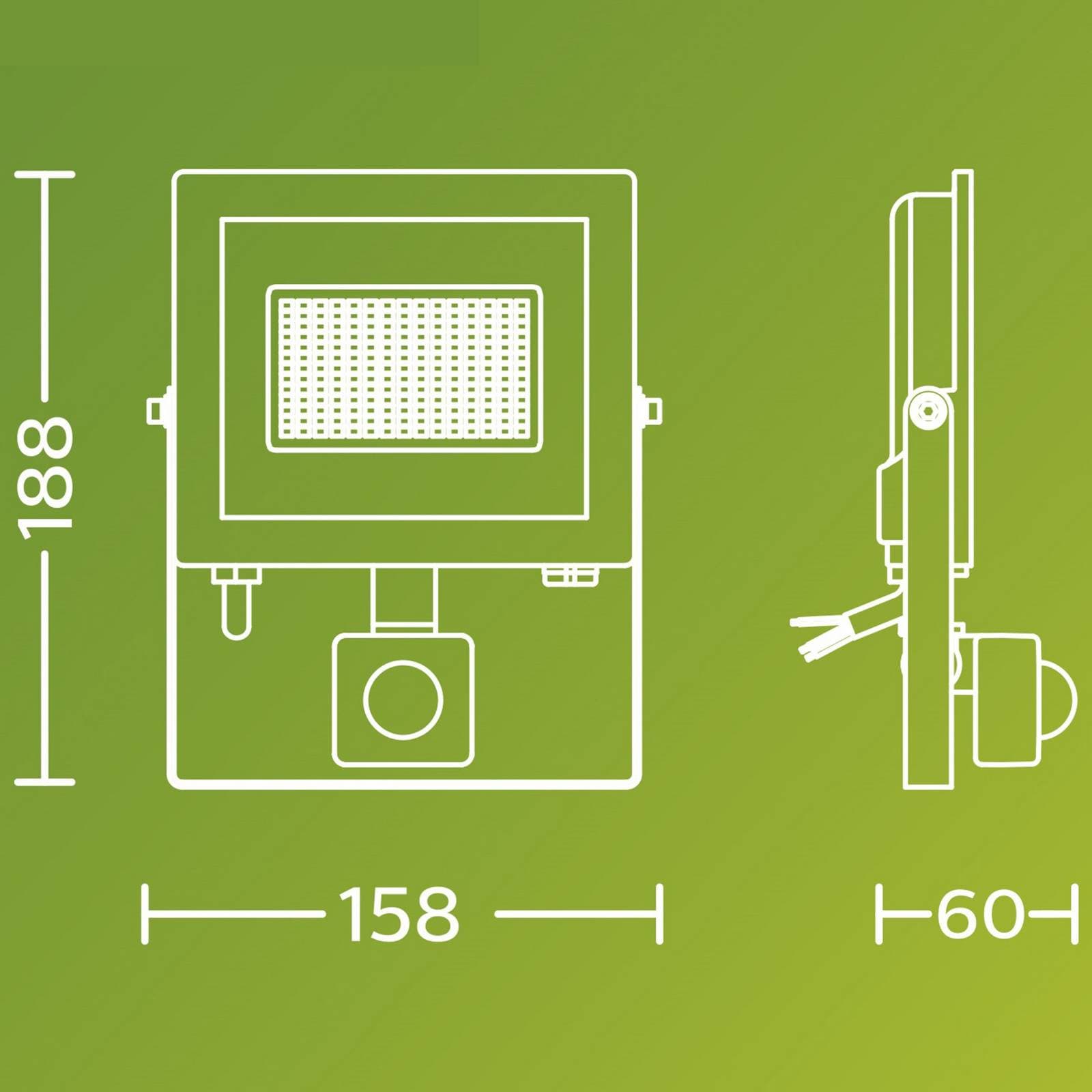 Philips LED reflektor vonkajší Lois UE Sensor, 14 W, 3.000 K IP65