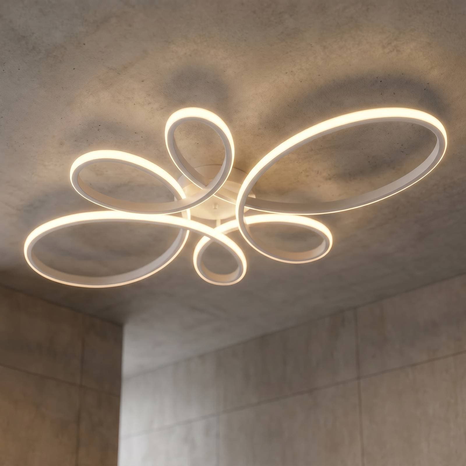 Stropné svietidlo Fly LED, matná biela, 4 000 K, 83 cm x 45 cm