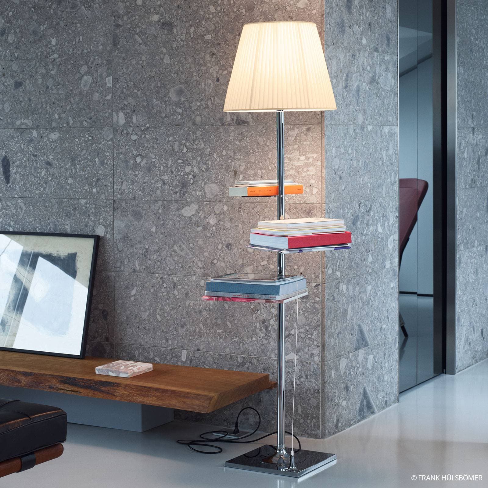 FLOS Bibliotheque Nationale stojacia lampa PVC tkanina