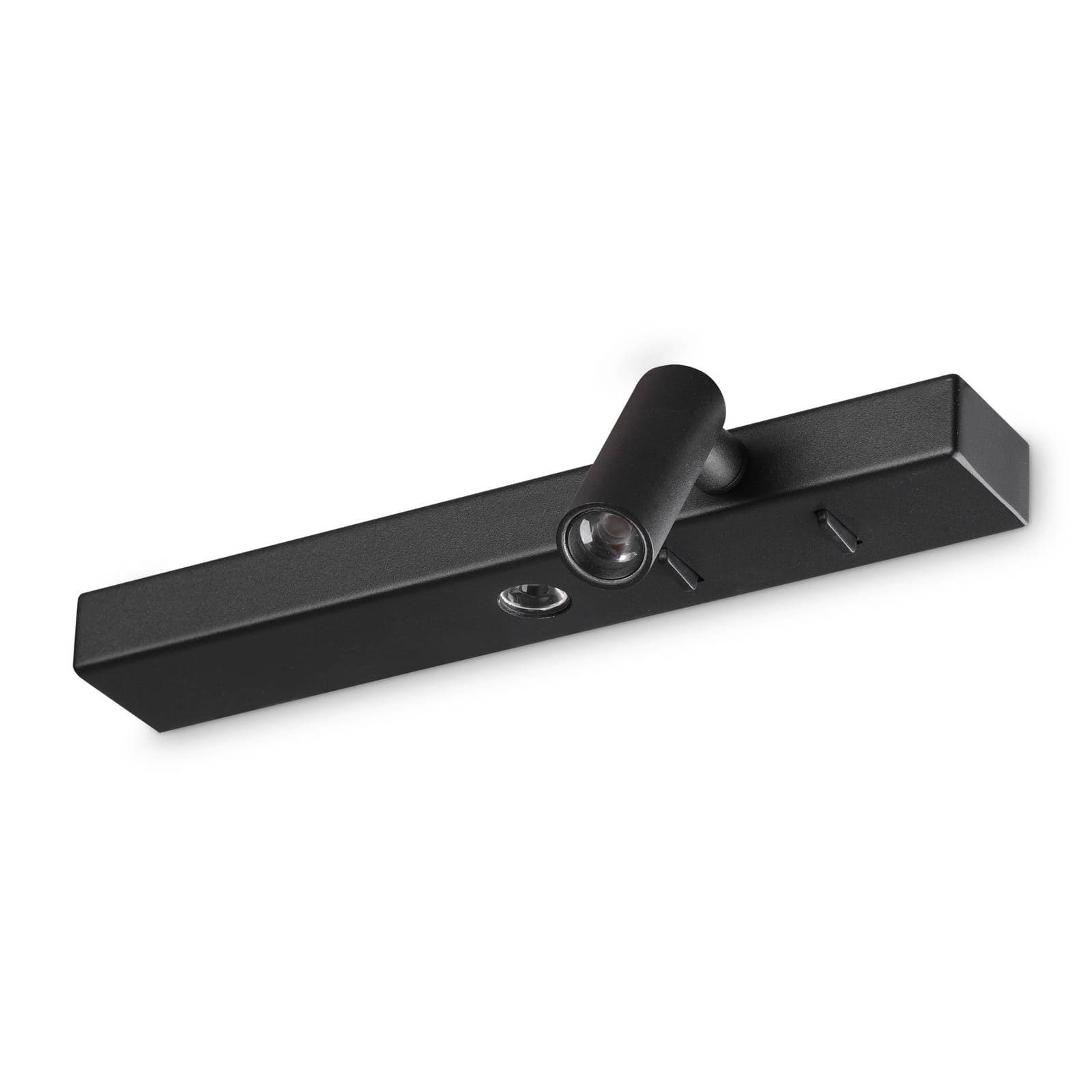 Ideal Lux LED nástenné svetlo Bonne Nuit 2, čierne, šírka 22 cm