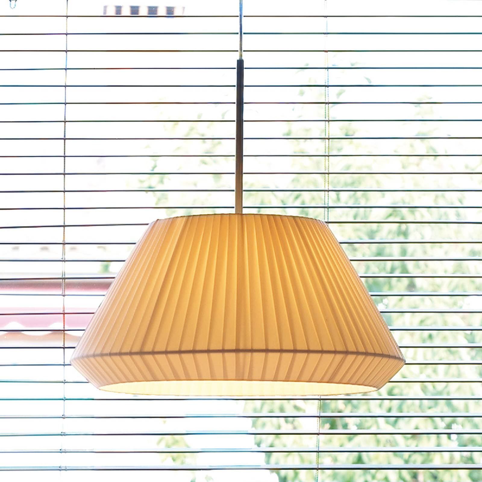 Bover Mei 38 okrúhla látková závesná lampa krémová