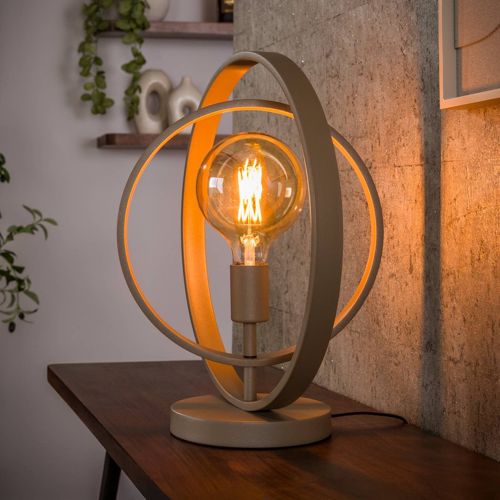 Stolová lampa Turn Around, béžová, výška 43 cm, kov, E27