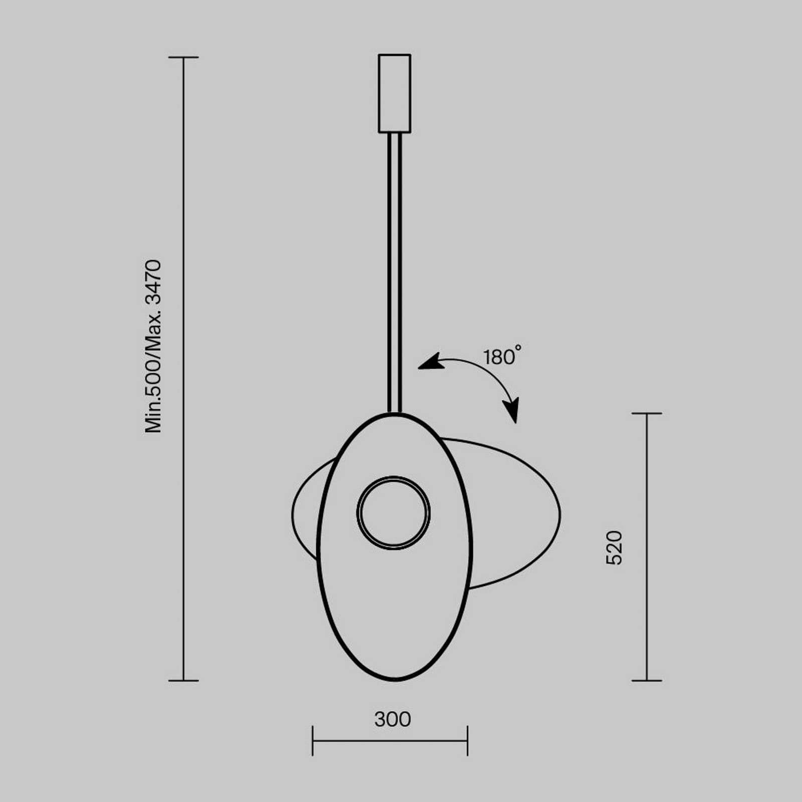Závesné svietidlo Maytoni Evolution LED, biele/biele, otočné