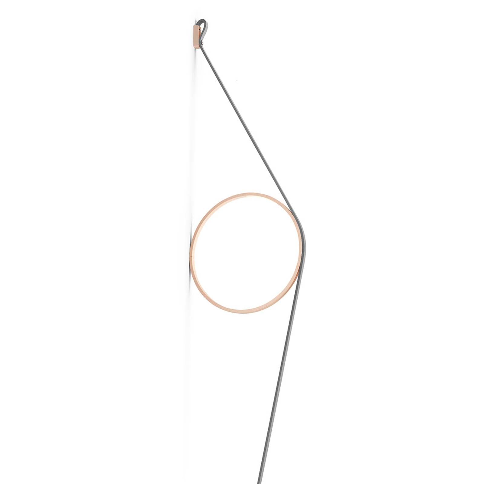 FLOS Wirering Grey LED nástenné svetlo, prstenec ružový