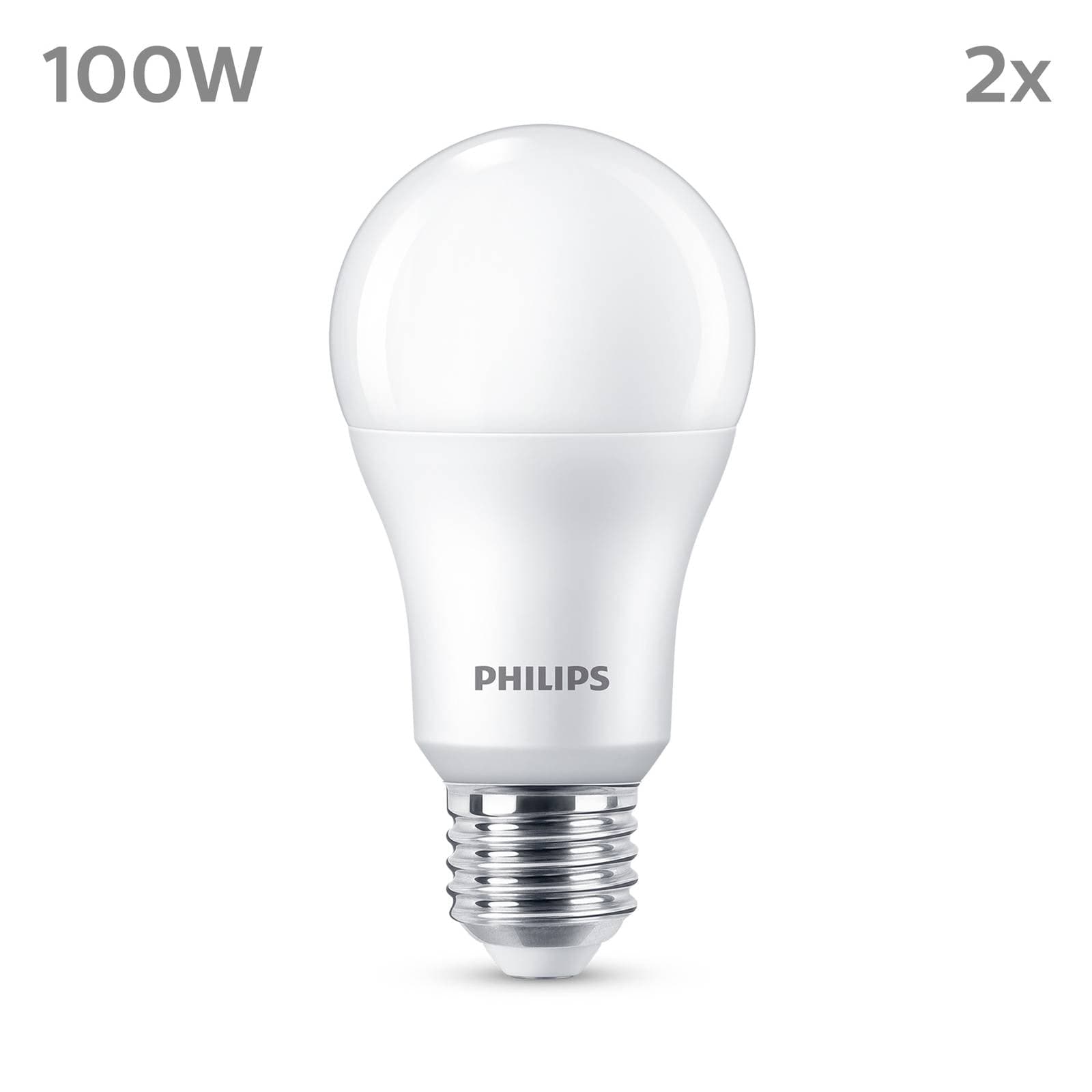 Philips LED E27 13W 1 521lm 2 700 K matná 2 ks