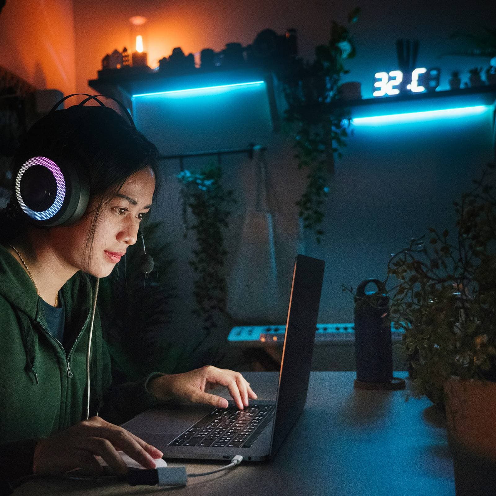 LED pásik Lee USB, dĺžka 3 m, RGBW, diaľkové ovládanie