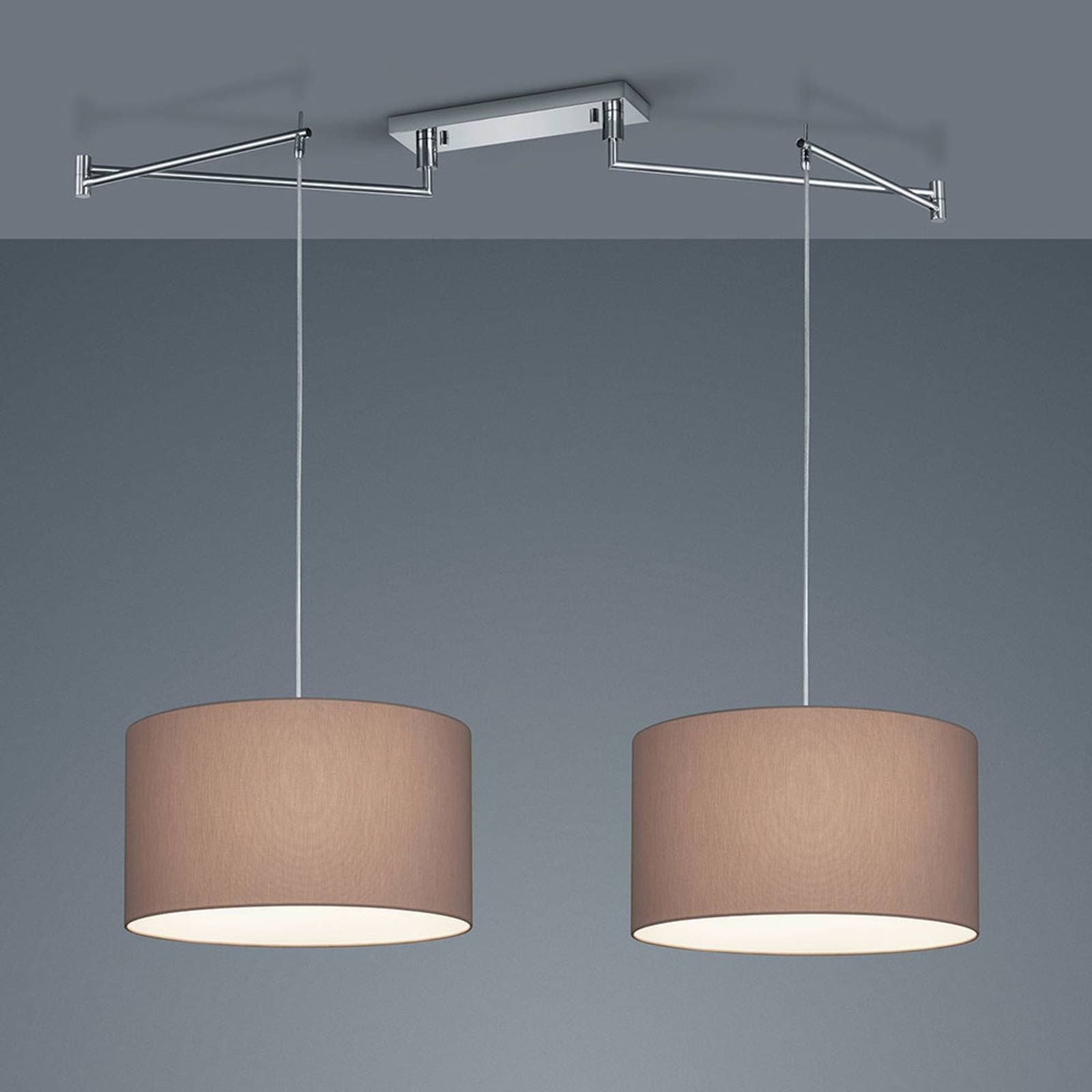 Helestra Certo závesná lampa valec 2-pl., mocca