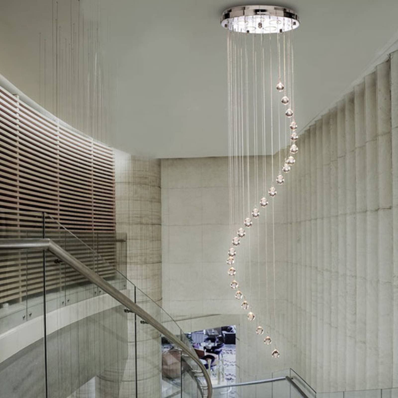 Závesná lampa Hallway s krištáľovým závesom 180 cm