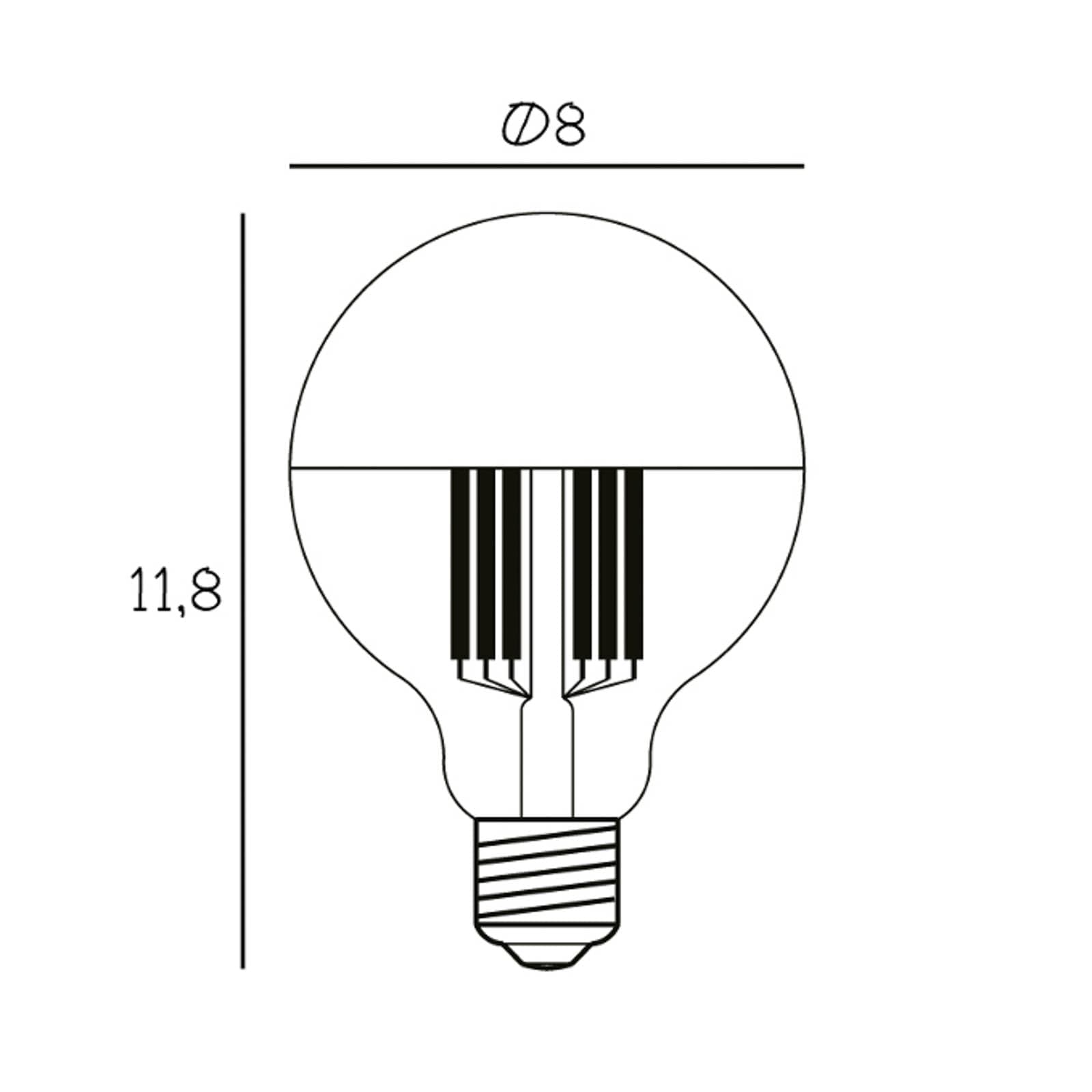 LED žiarovka G80, zlatá, E27, 3,6 W, 2 700 K