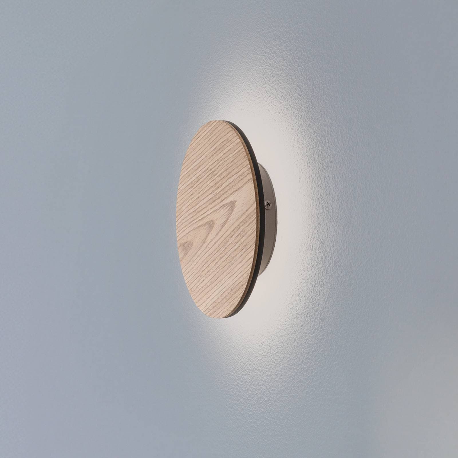Orios LED nástenné svietidlo, drevo, Ø 20 cm, nepriamy rozvod