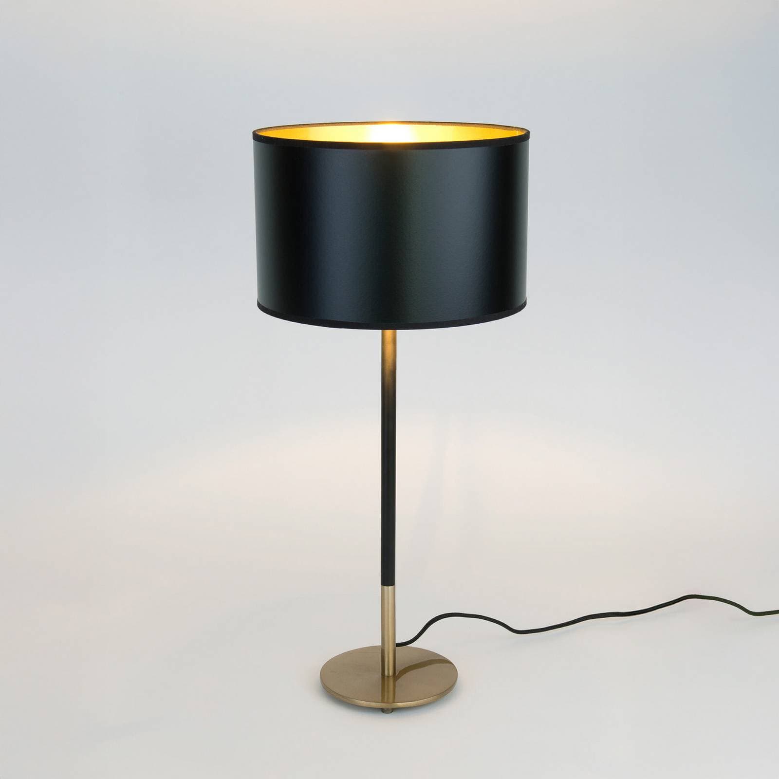 Stolová lampa ENZIO, čierna/zlatá, výška 59 cm, kov/plast