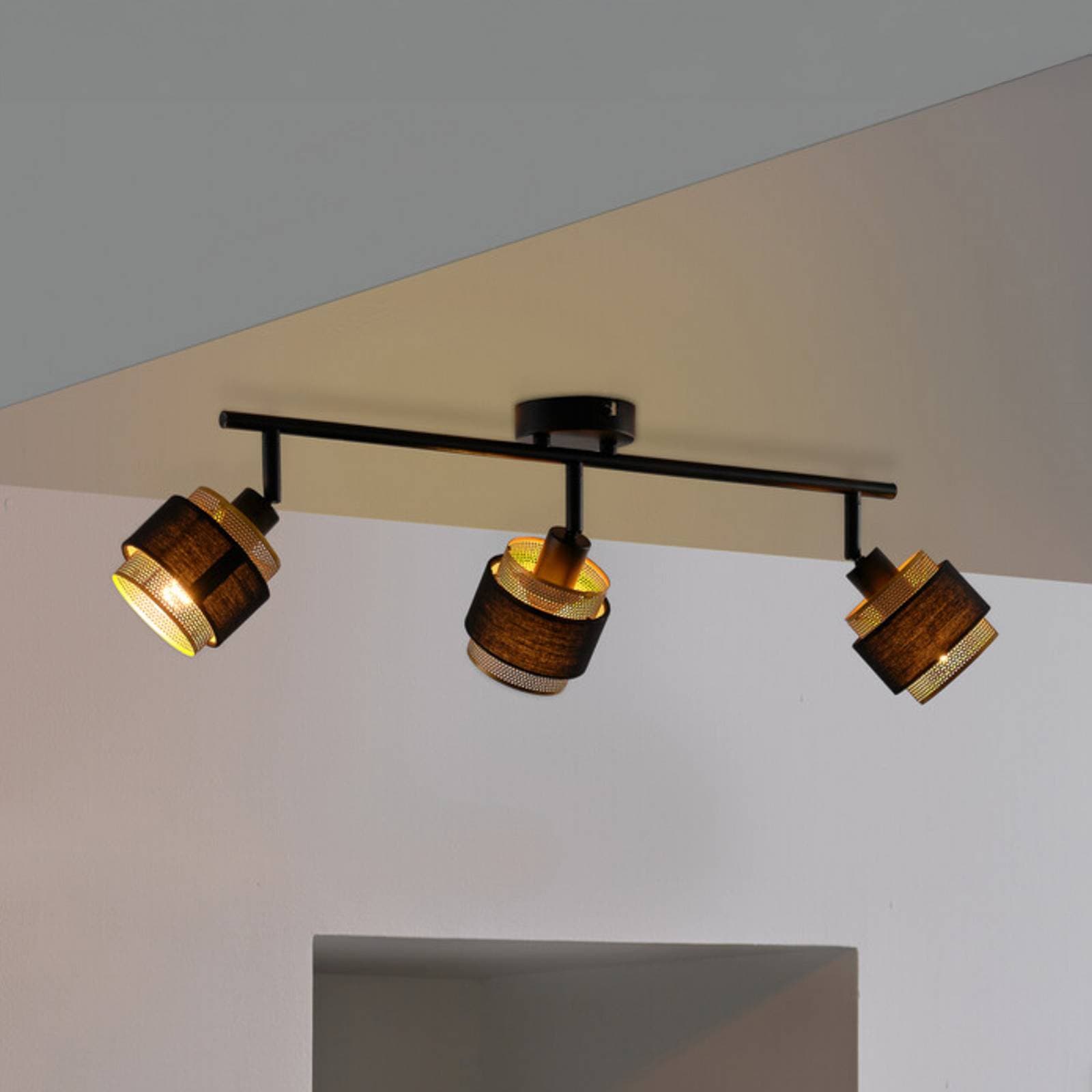 Stropné svietidlo OSRAM Decor Spot Hornet, 3-pl., čierne/zlaté