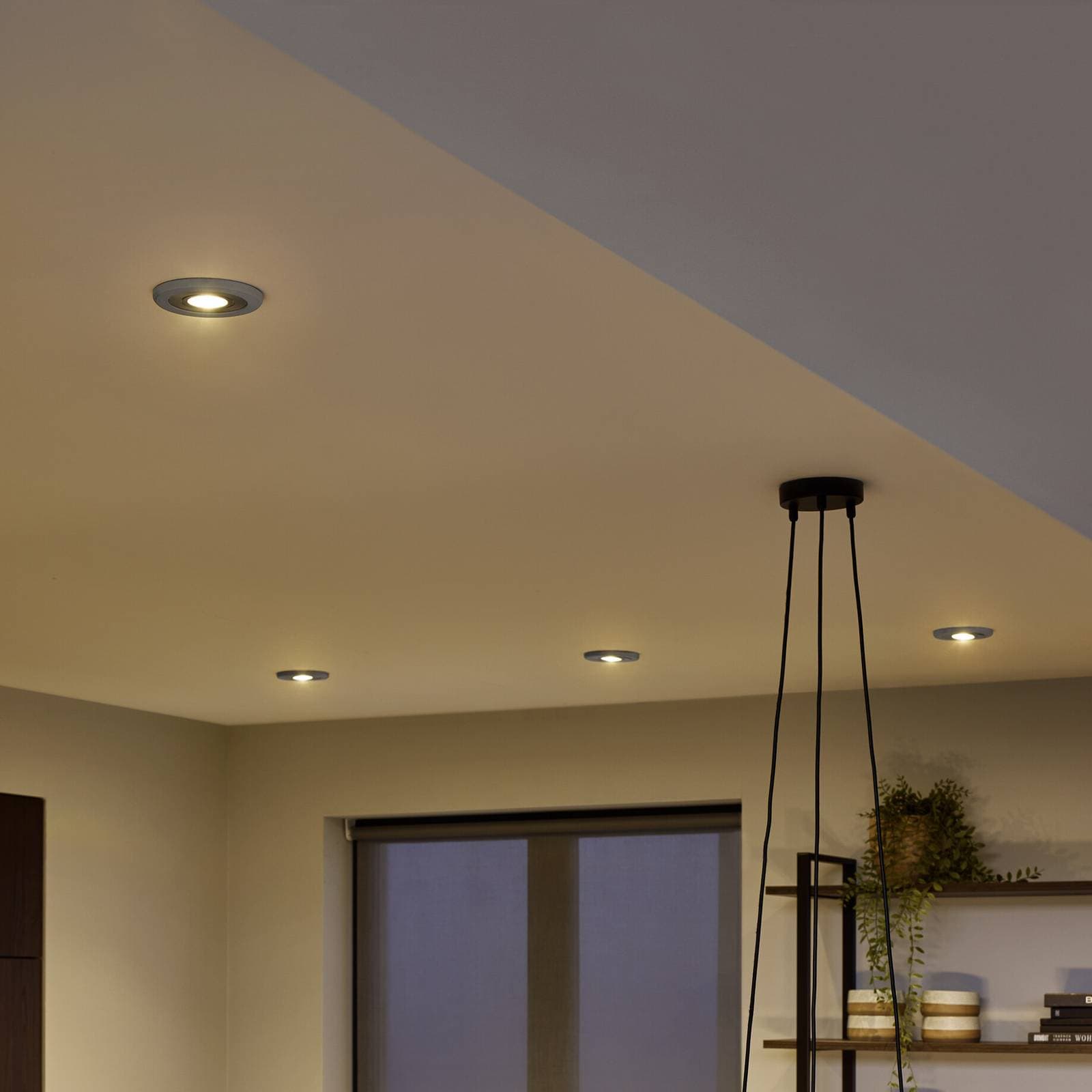 OSRAM vstavaný bodový svietidlo, tmavý betón/nikel, Ø 12 cm, GU10-LED