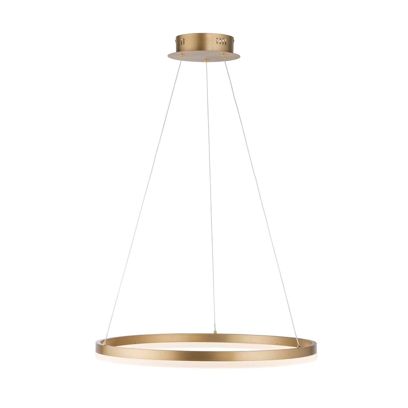 Paul Neuhaus LED závesné svietidlo Titus, Ø 60 cm, mosadz, stmievateľné