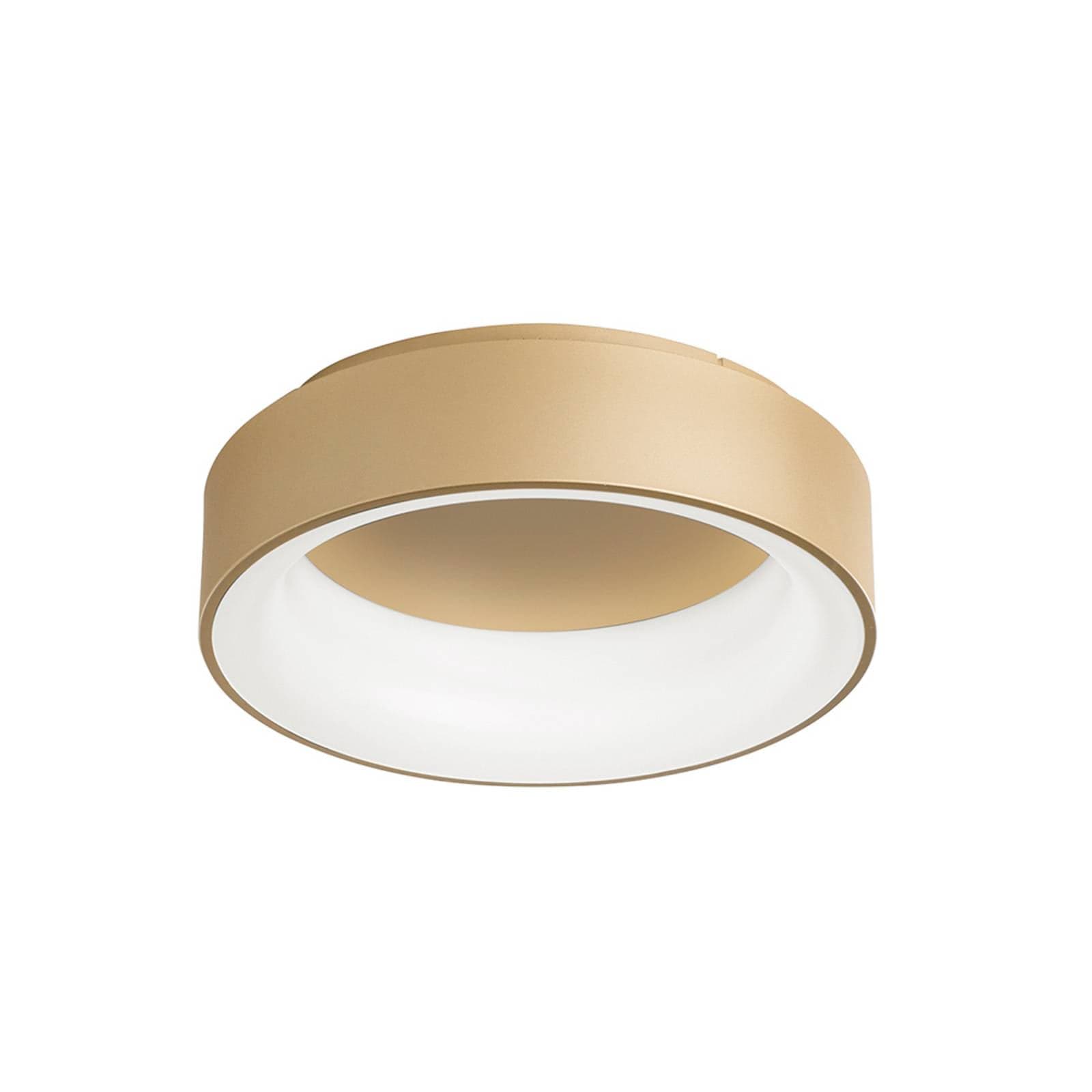 stropné LED svetlo Noah, zlatá farba, Ø 60 cm, kov, CCT