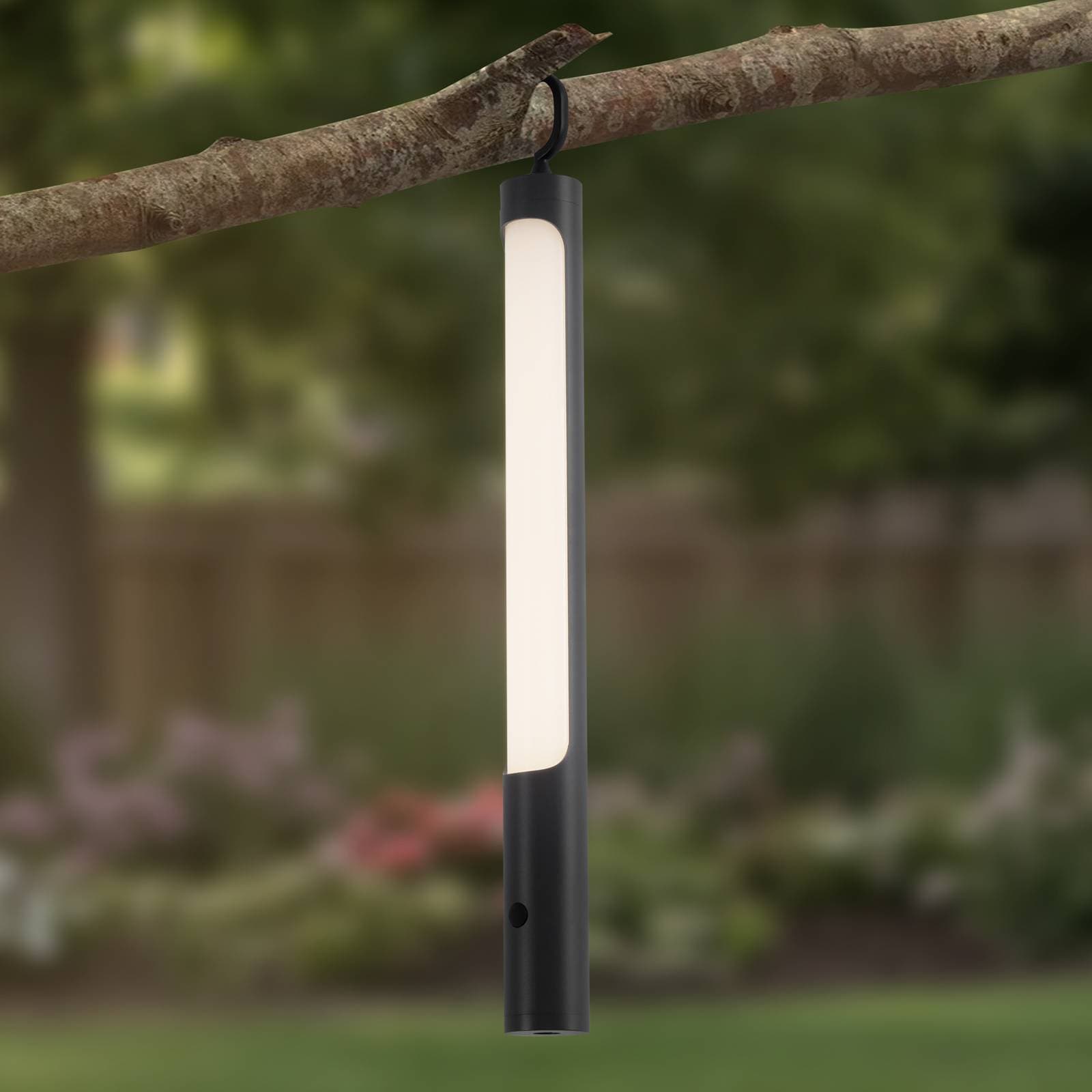 Lindby LED dobíjacie svetlo Kompis, antracit, stmievateľné, IP54