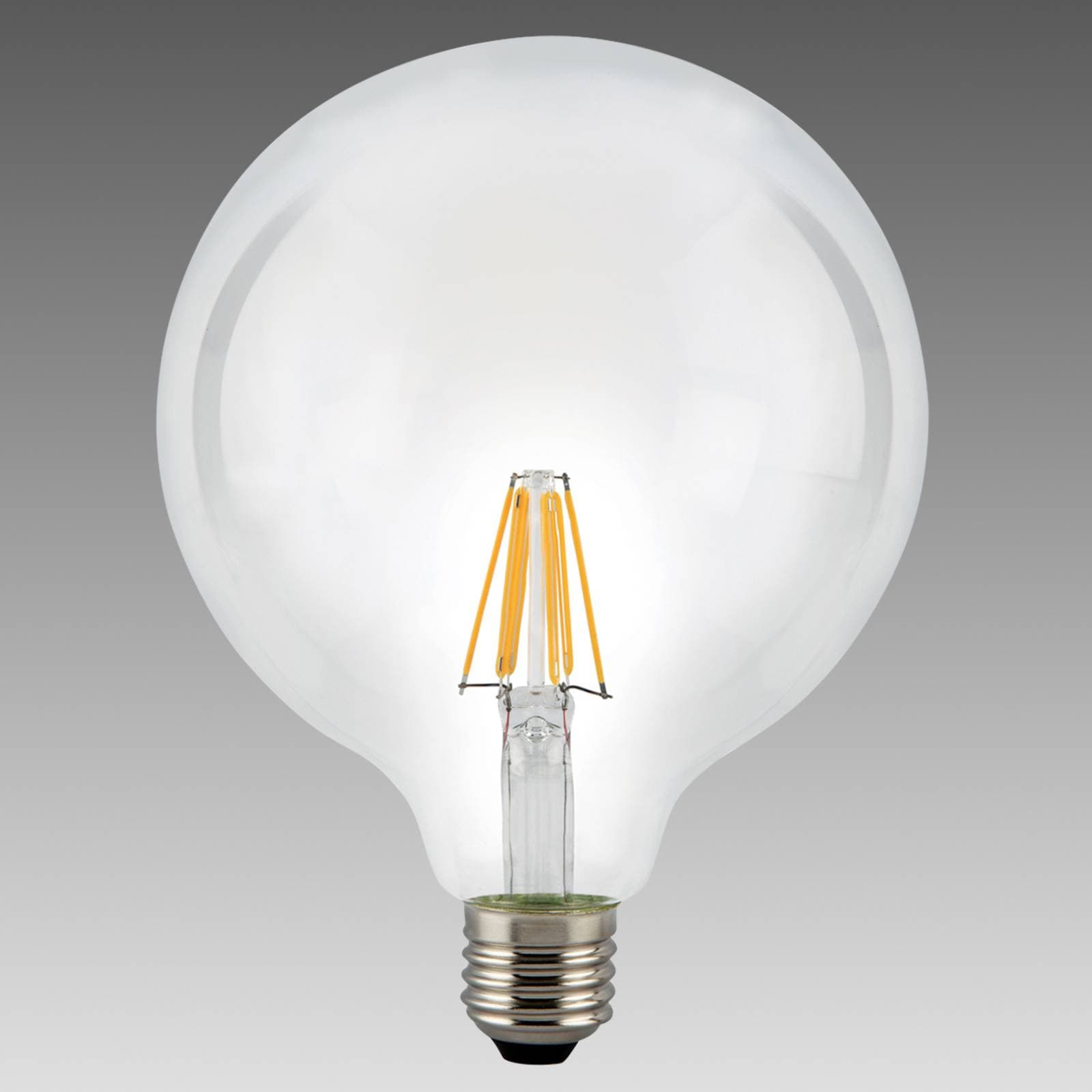 LED žiarovka globe E27 8 W 827 číra