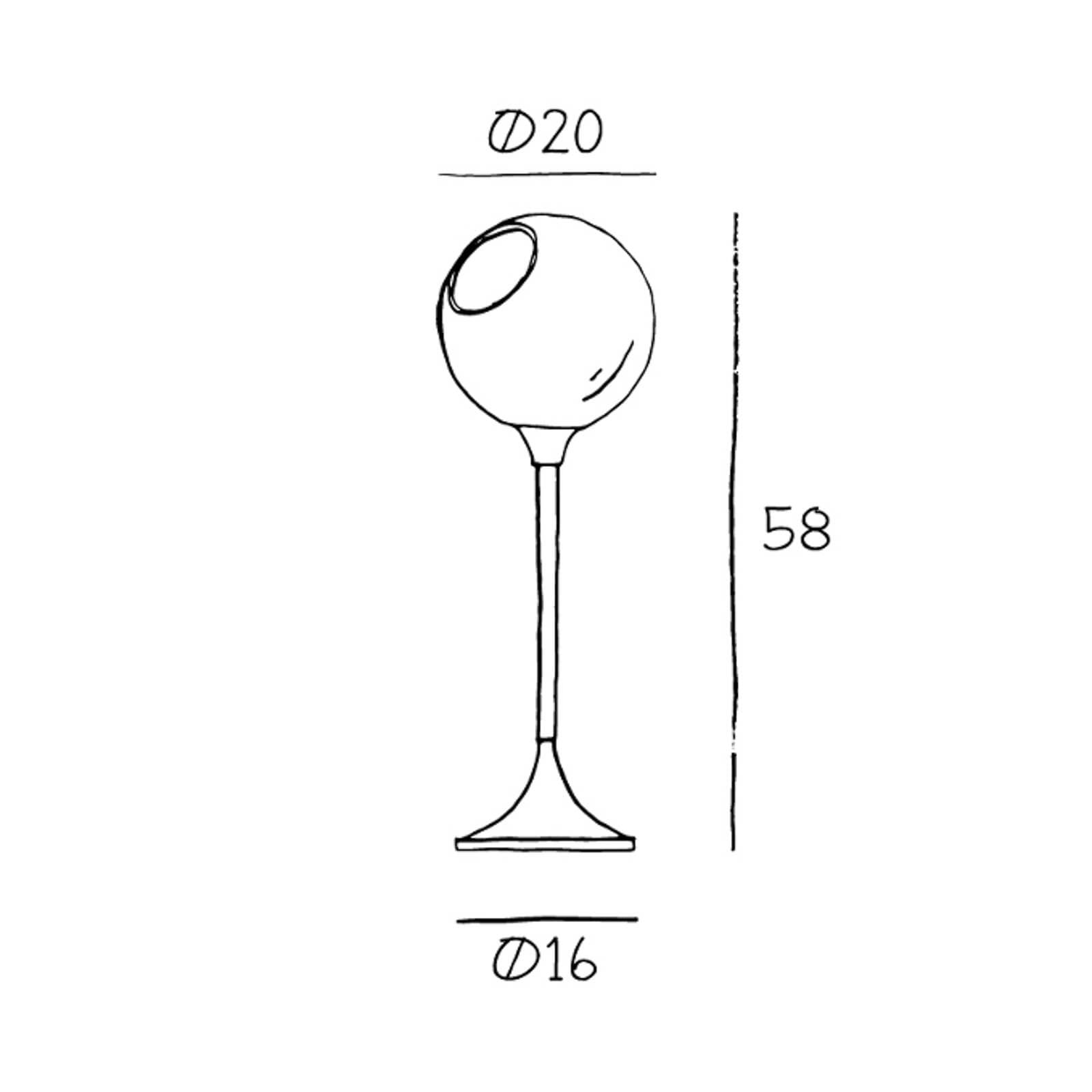 Stolová lampa Ballroom, modrá, sklo, fúkaná ústami, stmievateľná