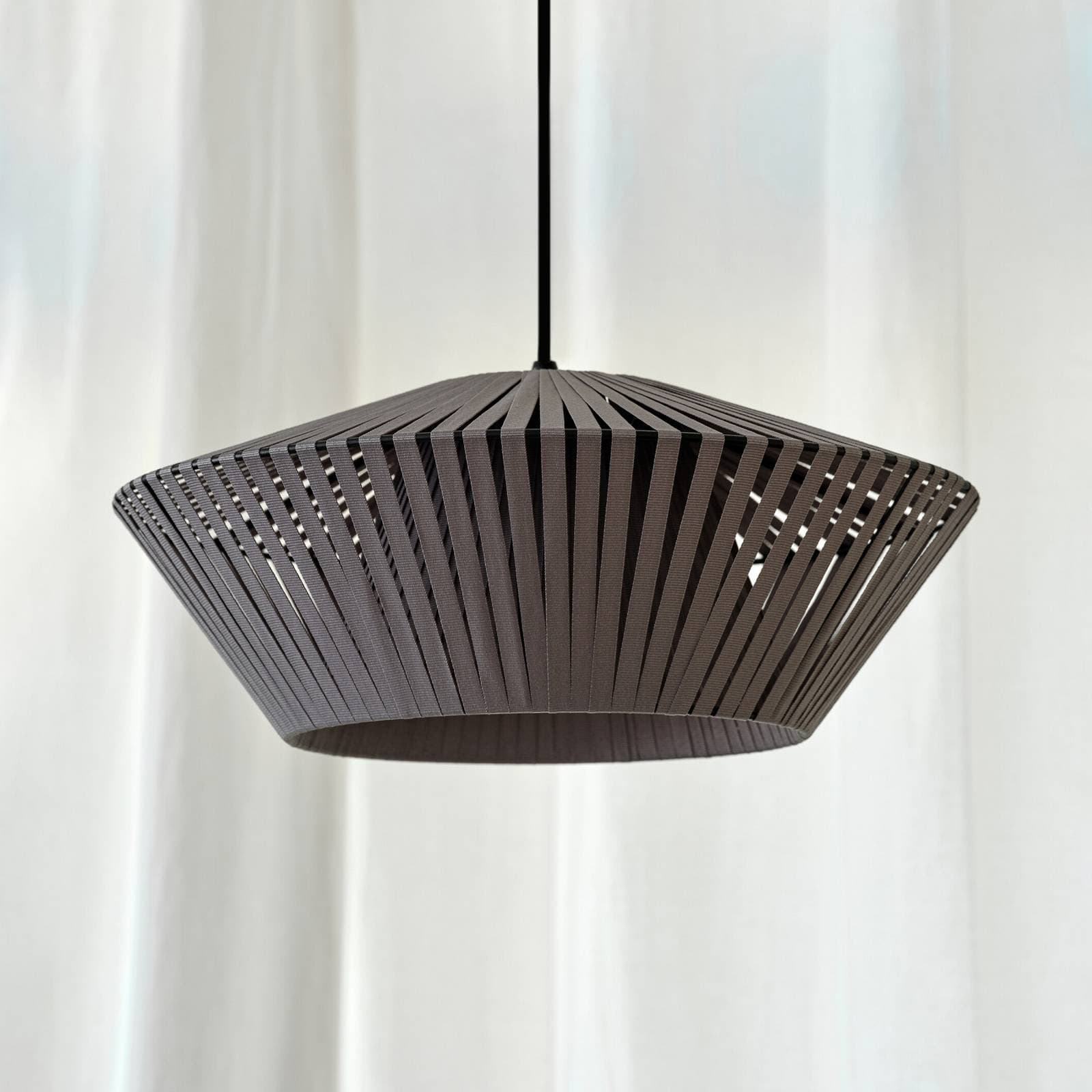 OSRAM závesné svietidlo Decor Stripes Ø 40,5 cm, sivá, textil, E27