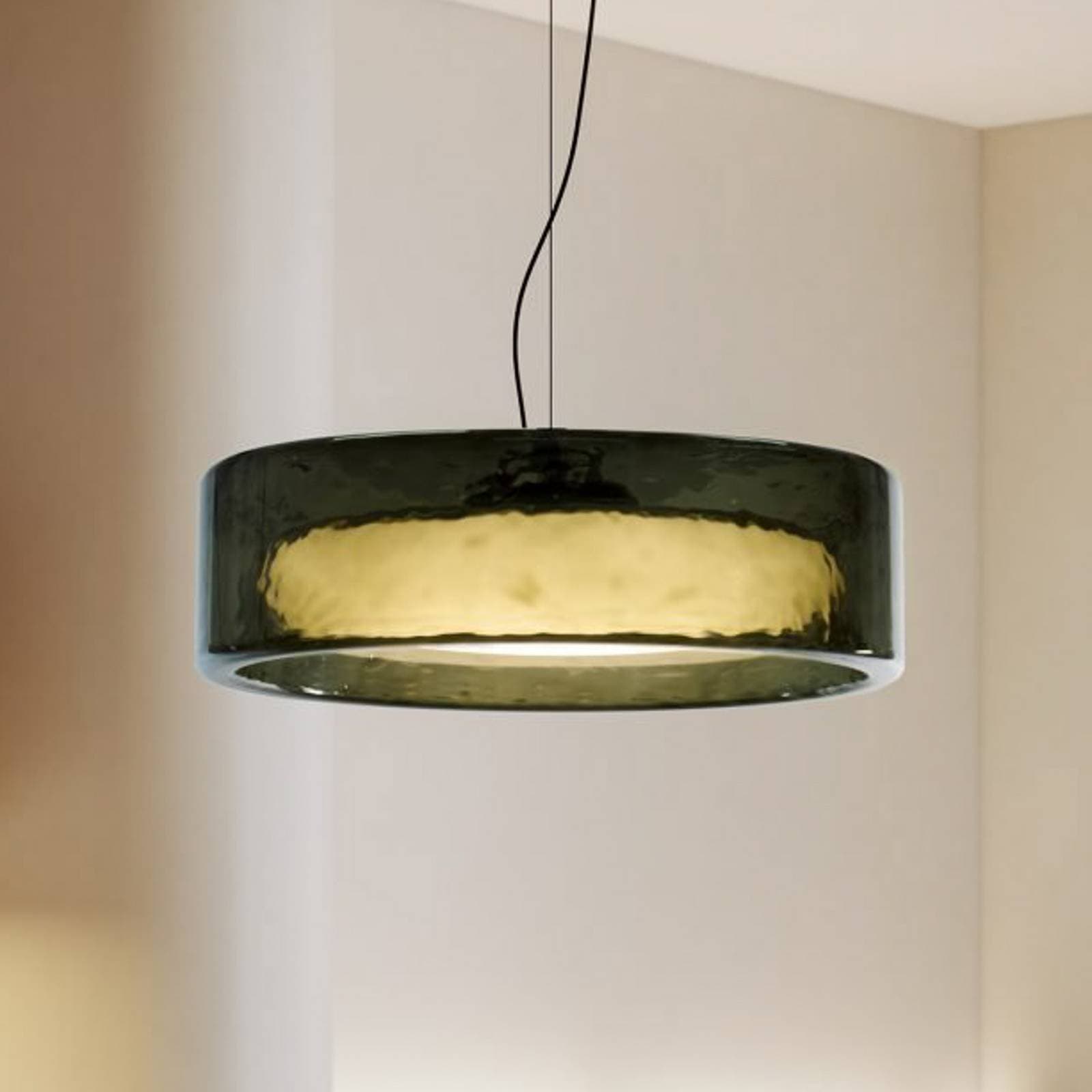 MARSET LED závesné svietidlo Ringo, Ø 70 cm, zelená, TRIAC plast