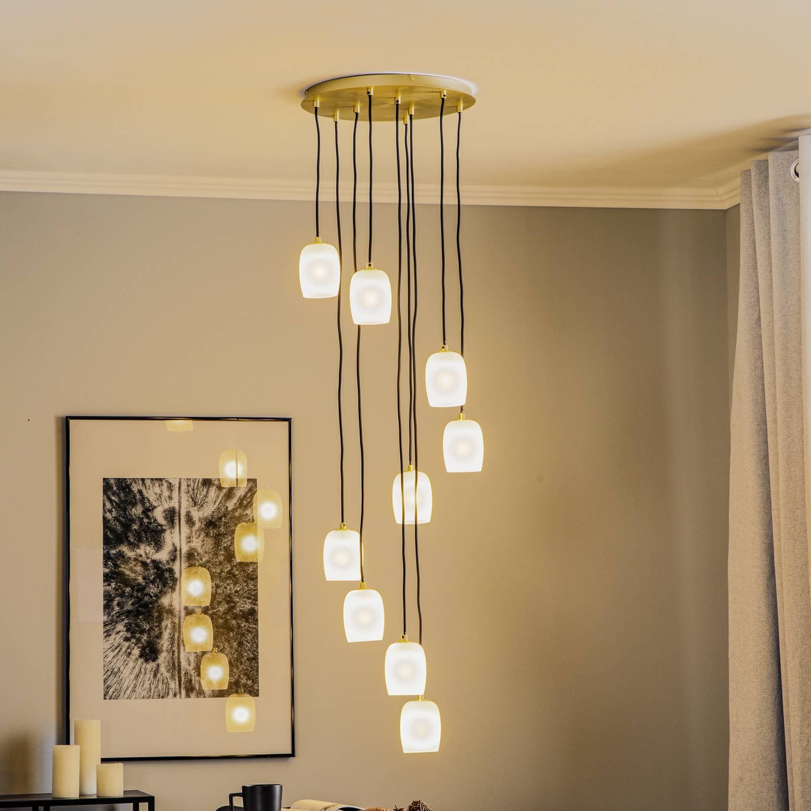 Závesné svietidlo Lucande Taylan 9-light rondel