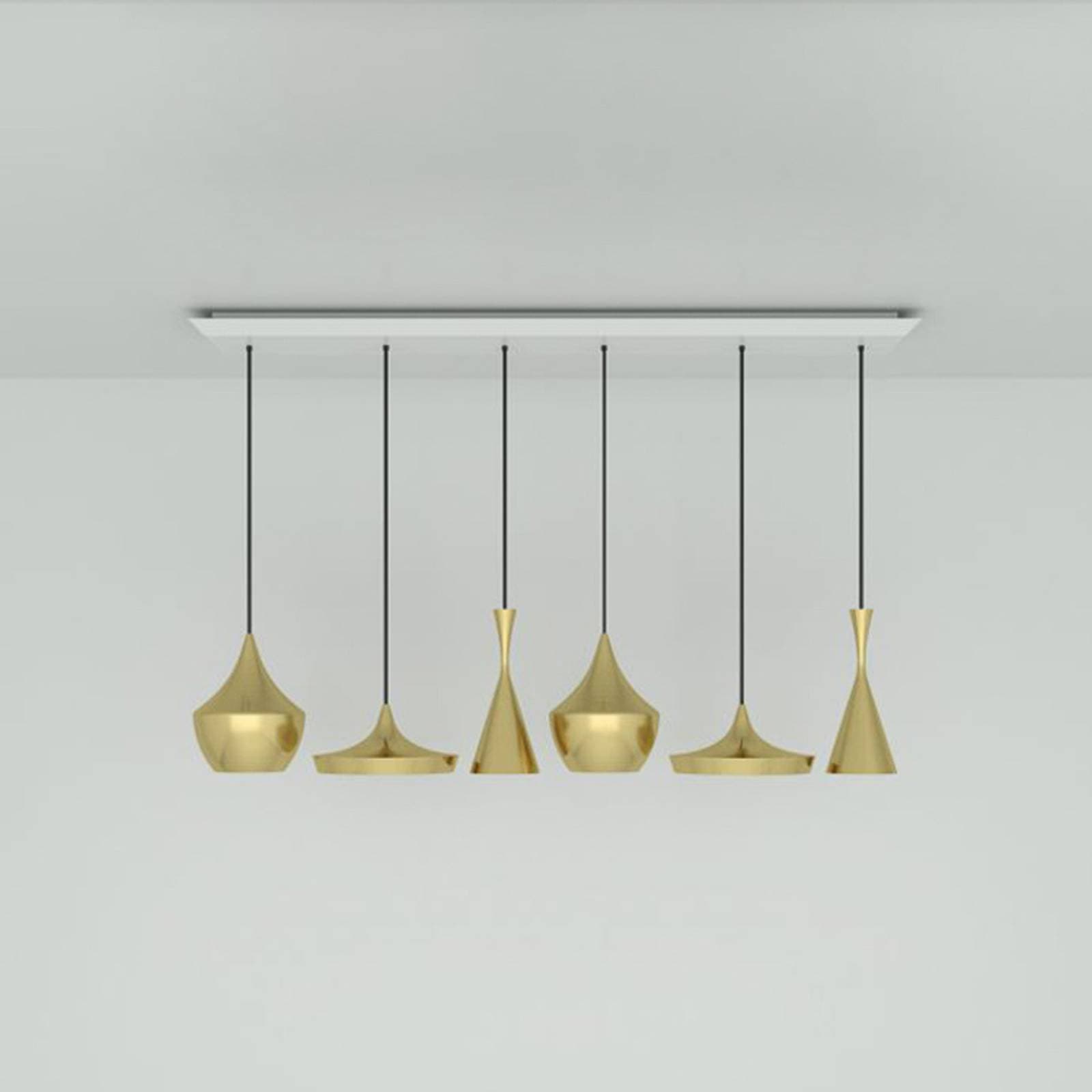 Tom Dixon Beat Range Linear závesné svietidlo 6-pl mosadz