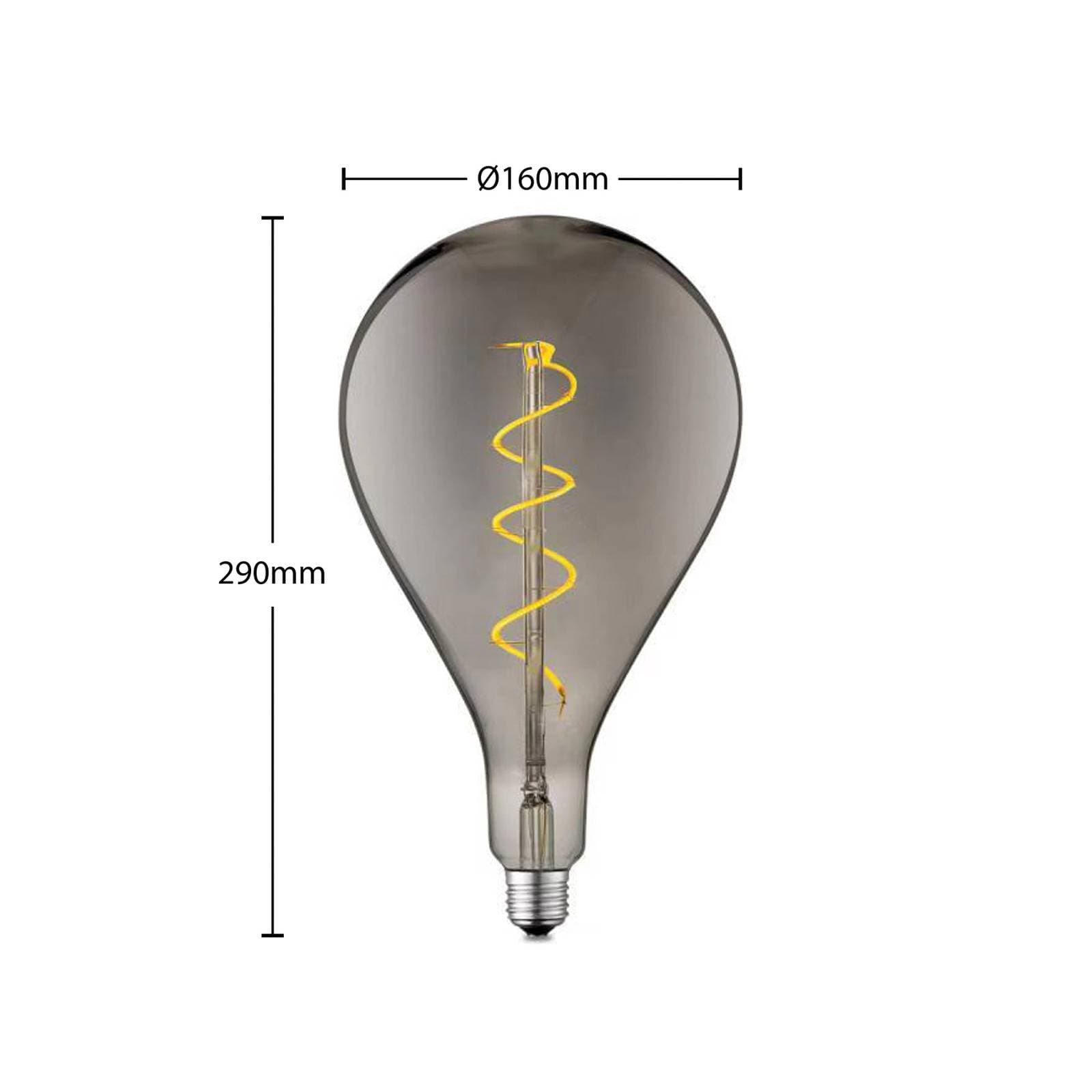 Lucande LED žiarovka E27 A160 4W 1 800 K stmievateľné dymová